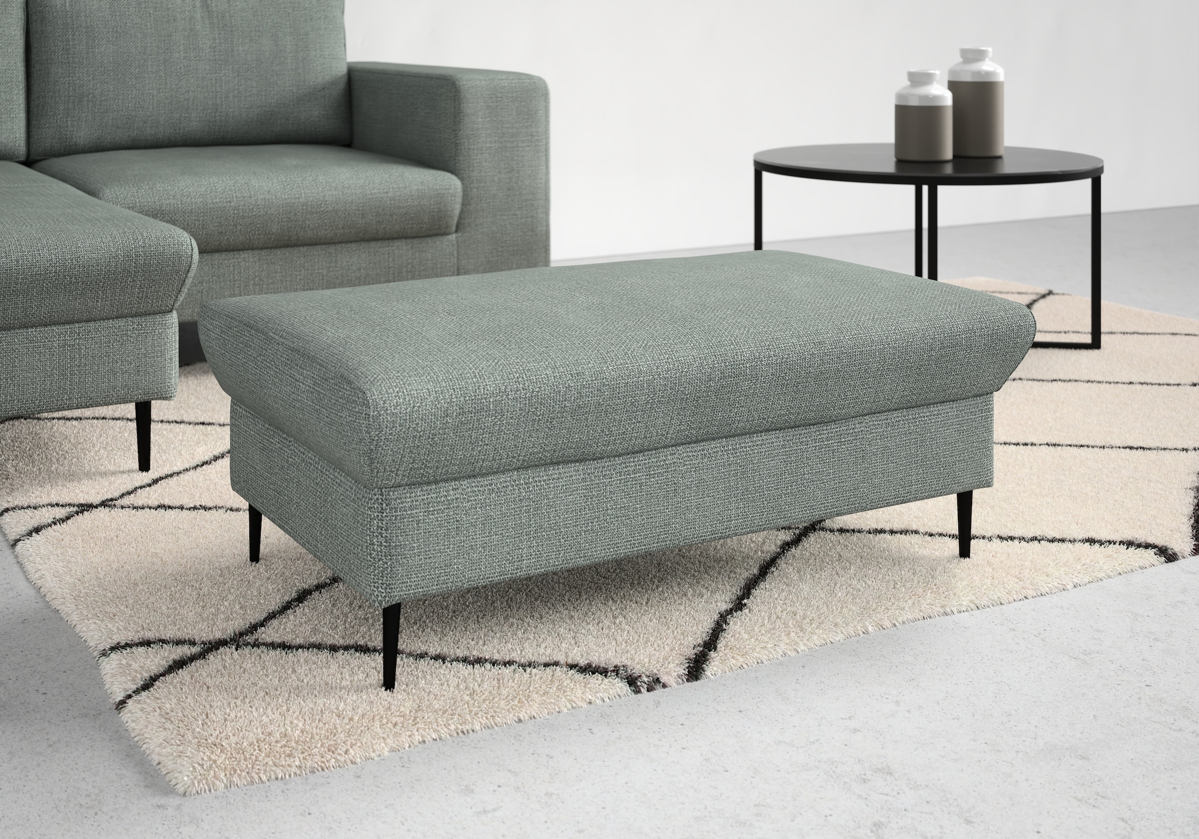 DOMO collection Sitzhocker "Modica" Auch in Cord, Fußhöhe passend für gängige Saugroboter
