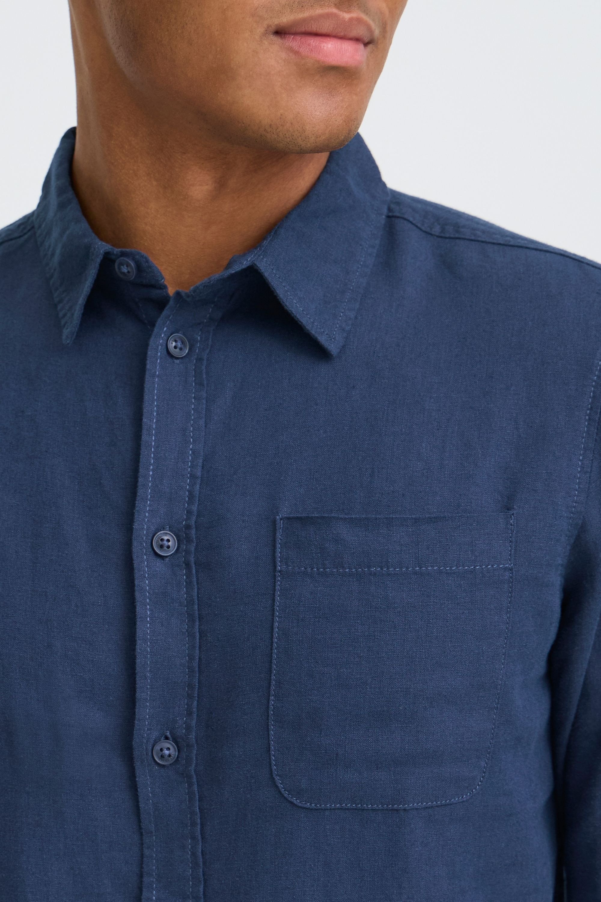 Blend Leinenhemd »BHMLinex« Stilvolles Langarmhemd aus Leinenmix mit Brusttasche