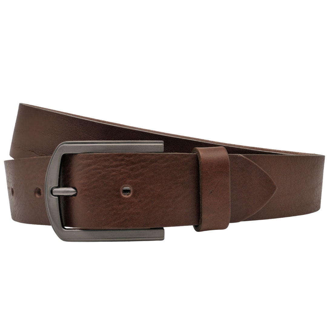Ledergürtel ANNAMATONI "AnnaMatoni Ledergürtel Crest Ledergürtel Crest", Herren, Gr. TW85 - 100cm Gesamtlänge, braun (braun 690), 100% Leder, Gürtel Ledergürtel