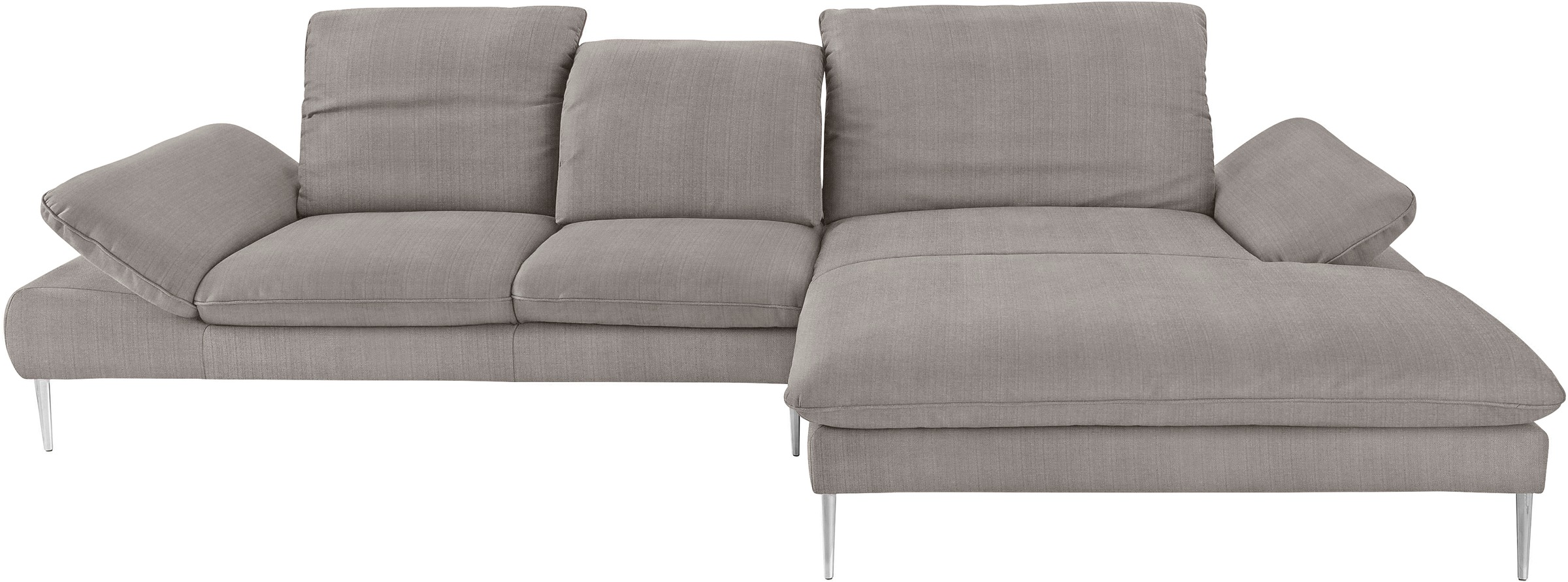 W.SCHILLIG Ecksofa »enjoy&MORE, Designsofa, bequem, zeitlos und elegant, L-Form«, mit Sitztiefenverstellung, Füße Chrom glänzend, Breite 340 cm