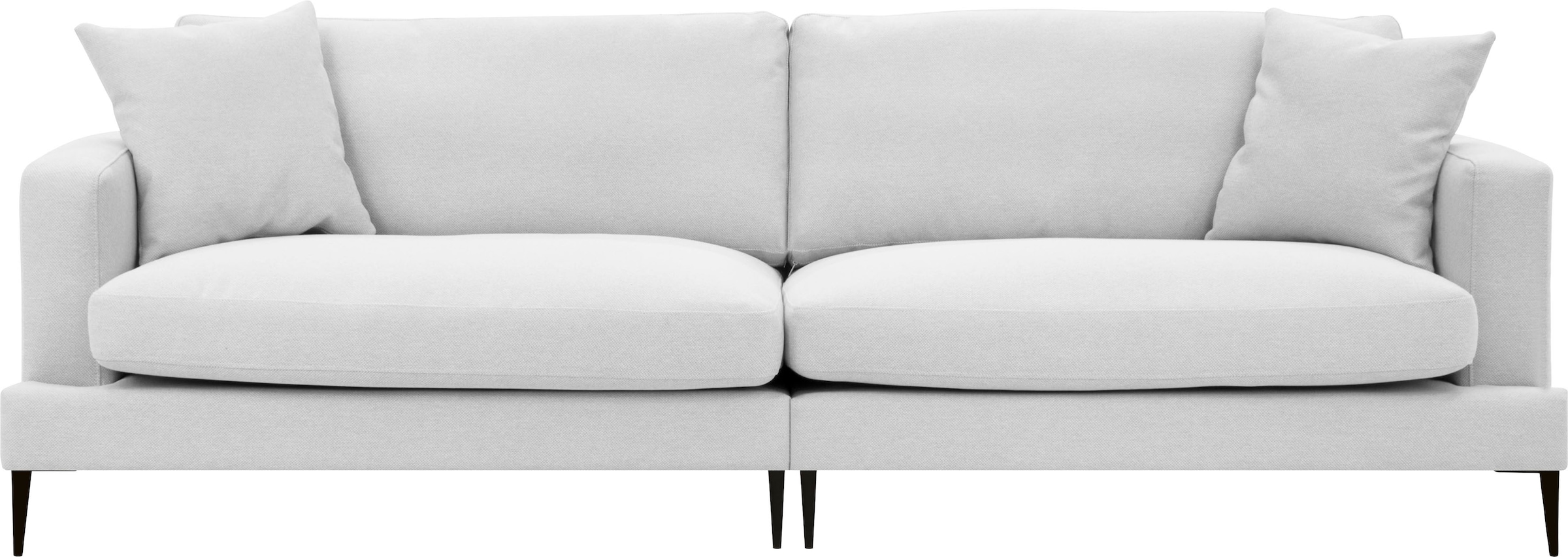 Leonique 3-Sitzer »Cozy elegantes Designsofa, Maße B/T/H: 211/97/80 cm«, mit losen Kissen und Metallbeinen