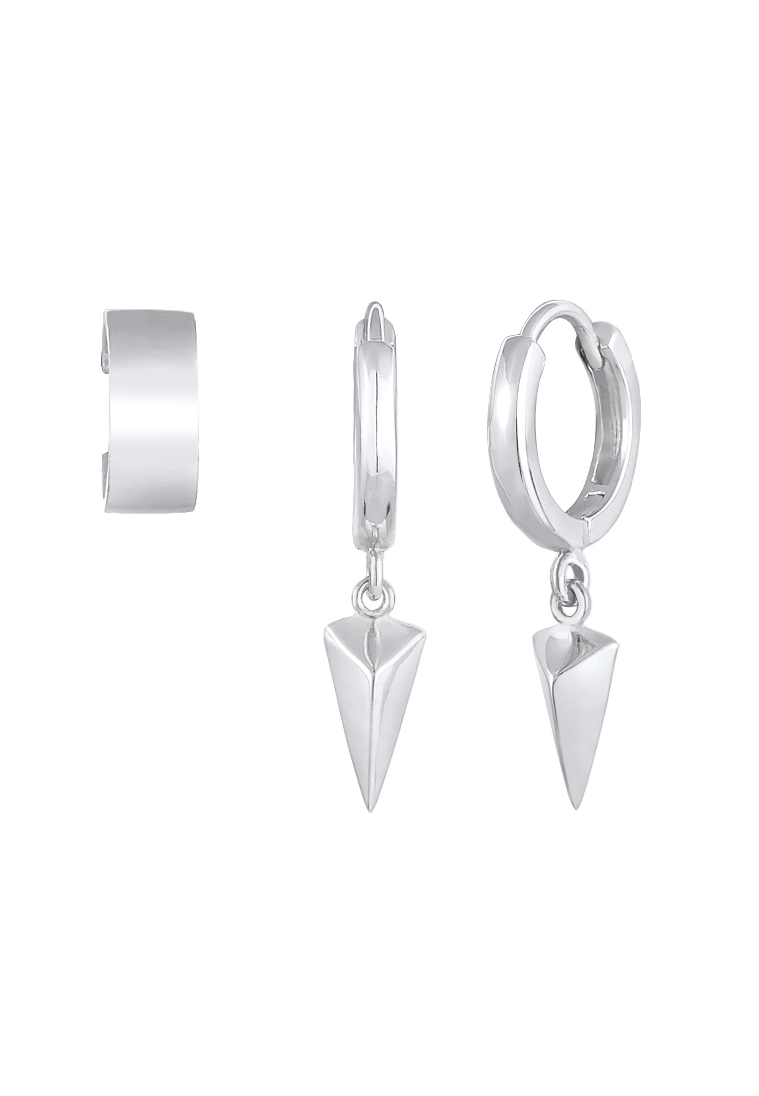 Elli Ohrstecker-Set »Ohrringe Creolen Hänger Earcuff Dreieck (3 tlg) 925 Sterling Silber«