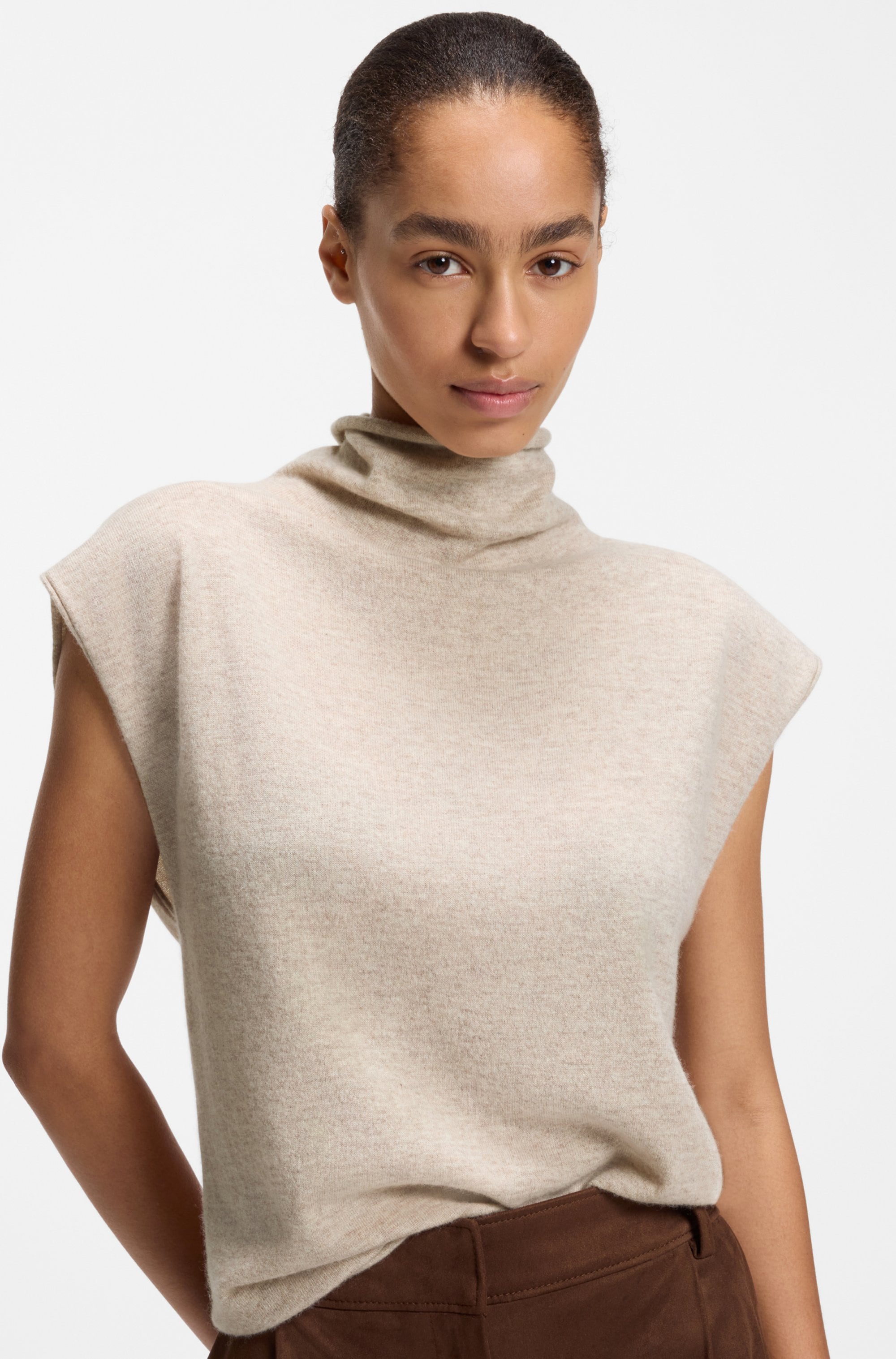 BOSS ORANGE Stricktop »Faprila Premium Damenmode« aus Kaschmir-Schurwoll-Mix, Relaxed Fit