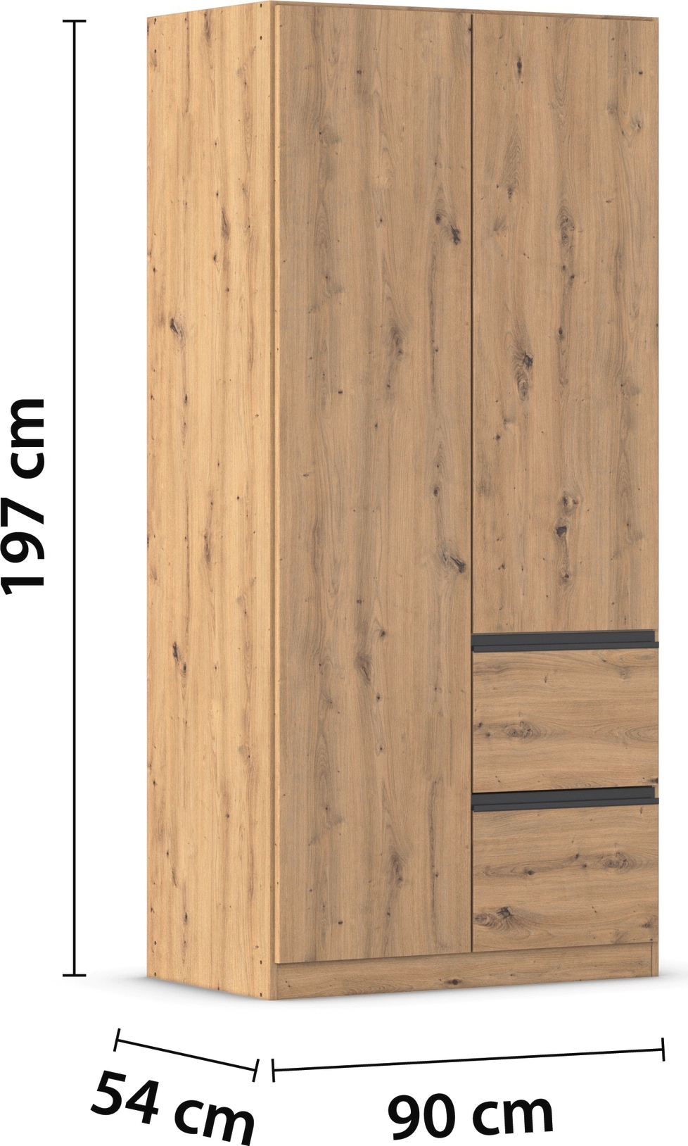 rauch Drehtürenschrank »Kleiderschrank Schrank Garderobe Wäscheschrank COSTA«, Breite 91 cm grifflose Front mit Push-to-Open Funktion MADE IN GERMANY