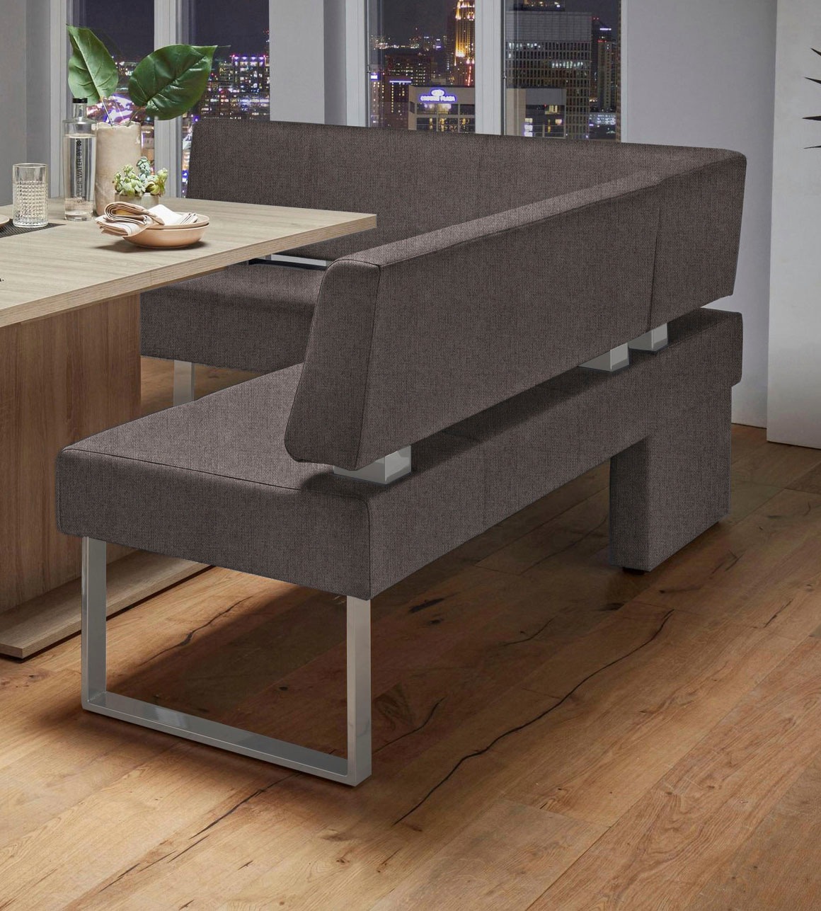 OTTO Home Rab Corner Bench Dark Brown 200x160cm 3