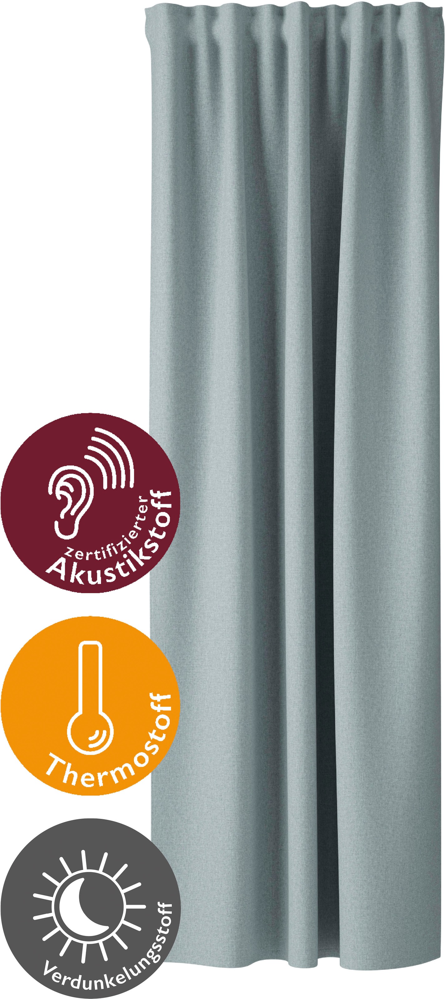 HOMING Vorhang »Nox« verdeckte Schlaufen 1 Stk. tlg. Fertigschal