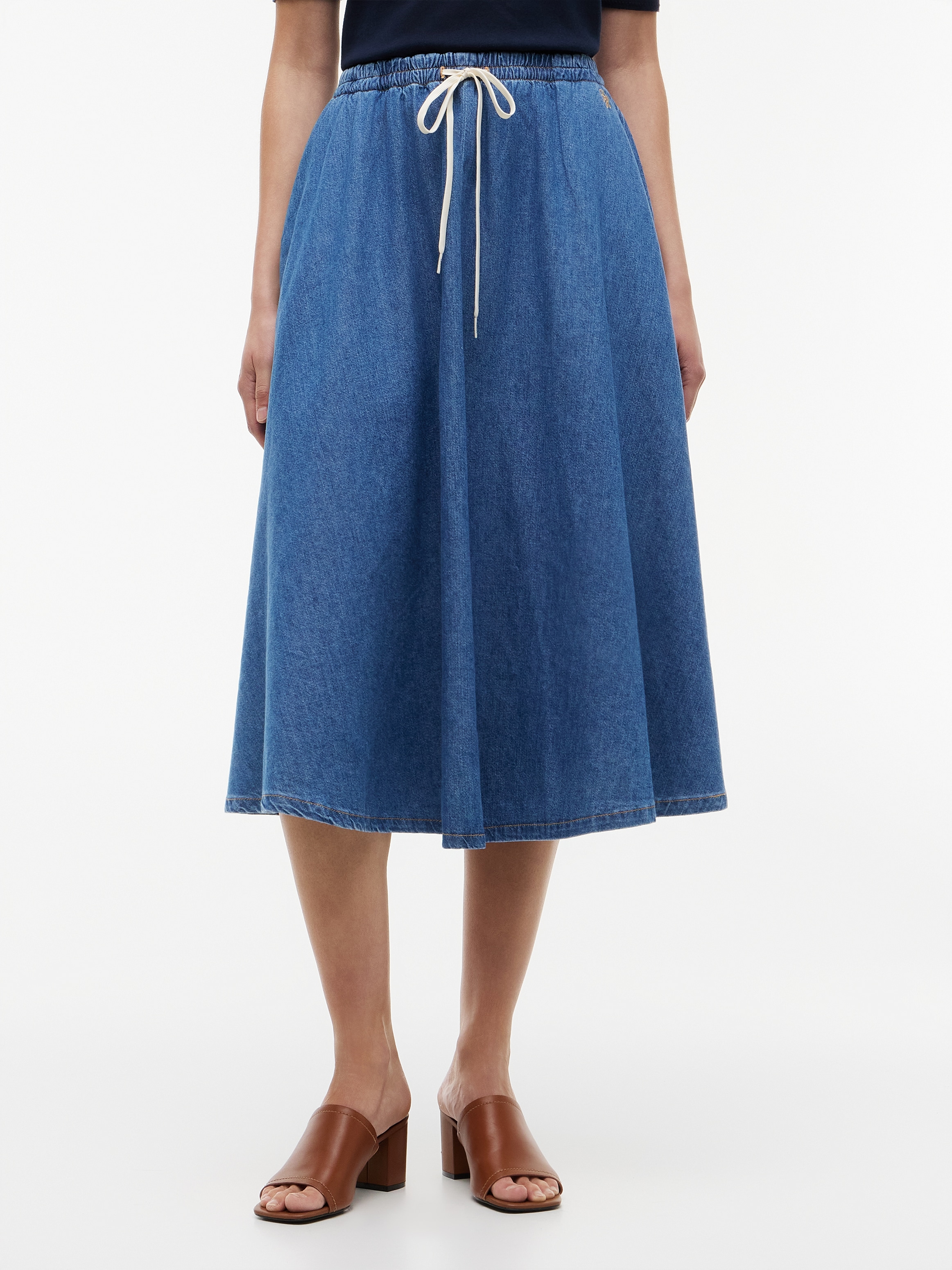 Tommy Hilfiger Jeansrock "MIDI FLARED SKIRT MIA RW" Baumwolle, in ausgestellter Form