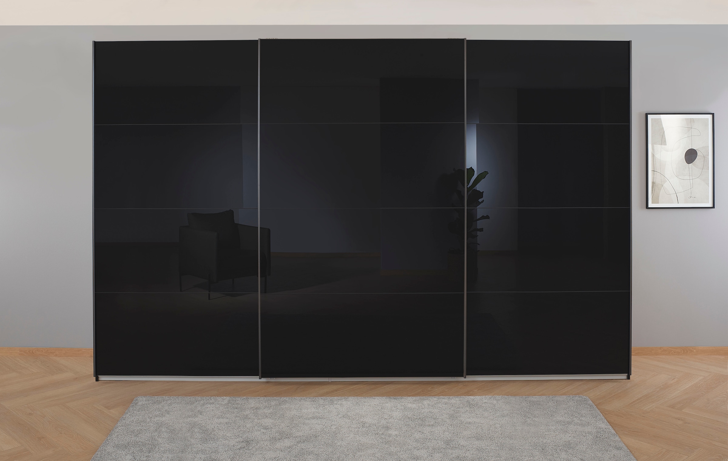 OTTO home Kleiderschrank "Mehrzweckschrank Aktenschrank Möbel Mietswohnung Schlafzimmer KOLUNA" 3 Ausstattungen BASIC/CLASSIC/PREMIUM (inkl. SOFT-CLOSE-FUNKTION), Breiten 203/271/315/360 cm Höhen 210/229 Glas-Front MADE IN GERMANY
