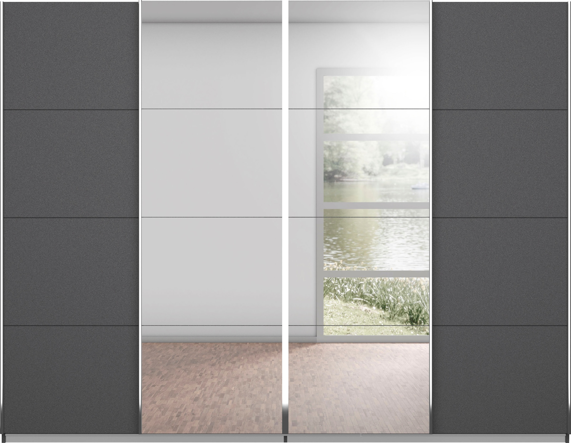 rauch Schwebetürenschrank »Kleiderschrank Schrank Garderobe Wäscheschrank Ankleide SYNCRONO« Breiten 271/316/361 cm Höhen 211/230 cm,  mit Synchronöffnung