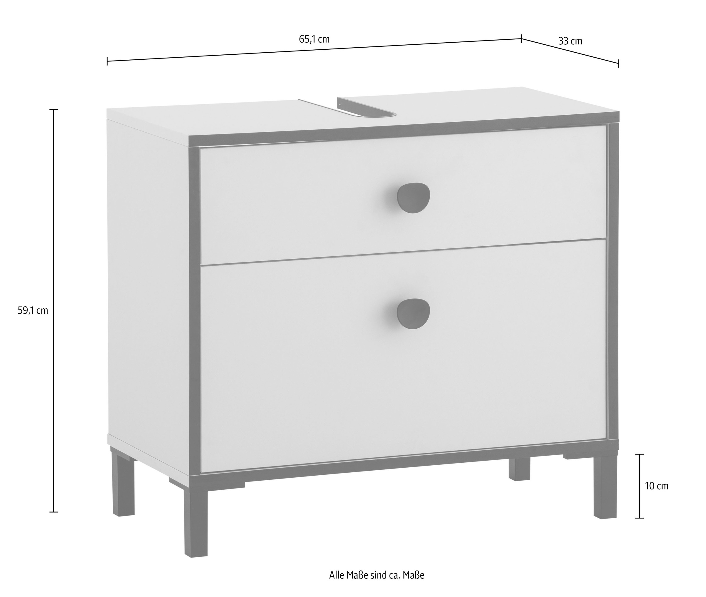 Schildmeyer Waschbeckenunterschrank »Edda, Breite 65,1 cm, abgerundete Griffe mit seidenweicher Haptik«, Made in Germany