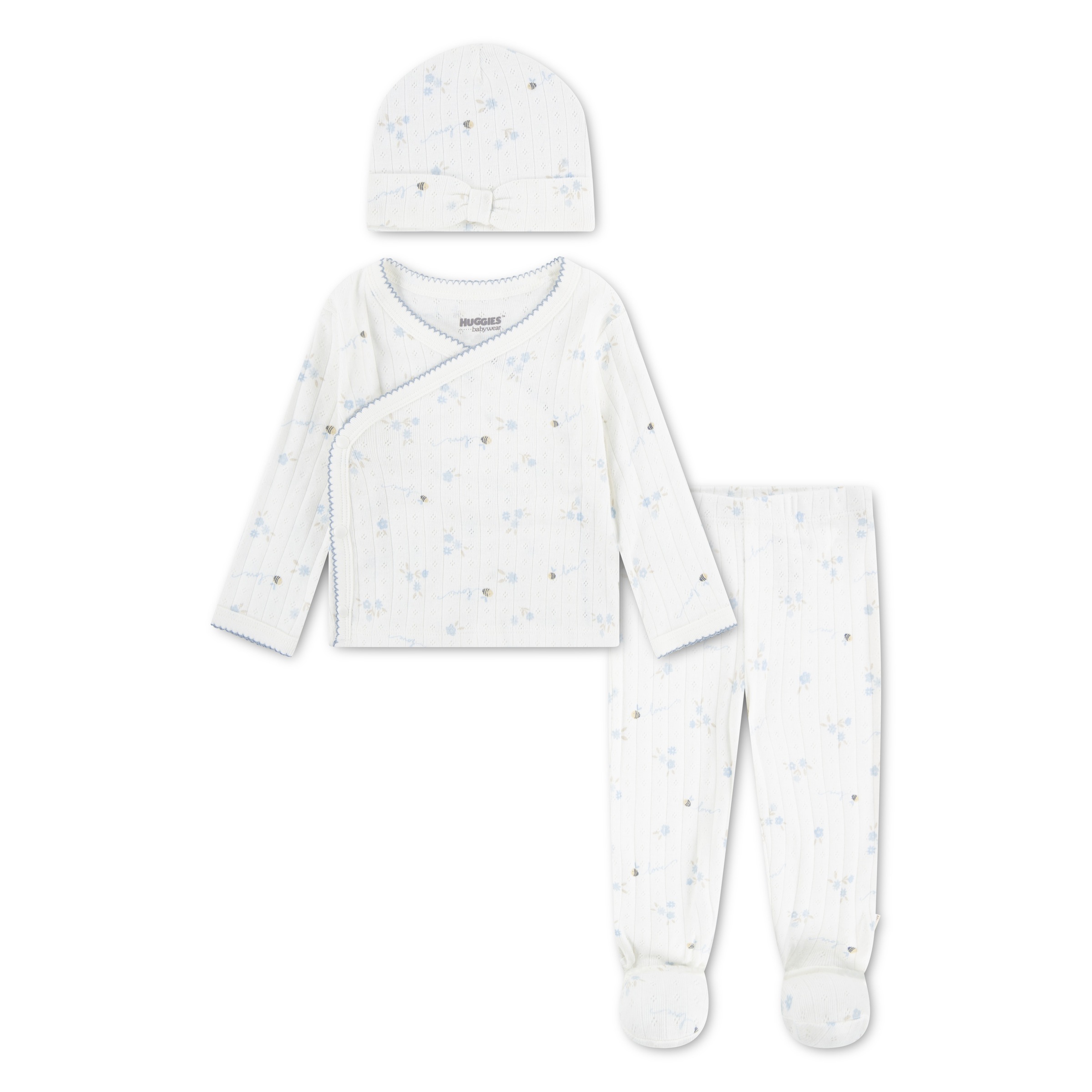HUGGIES babywear Langarmshirt & Hose »HUGG FOOTED PANT SET+ATTACHMEN« Set,  mit All-Over Print