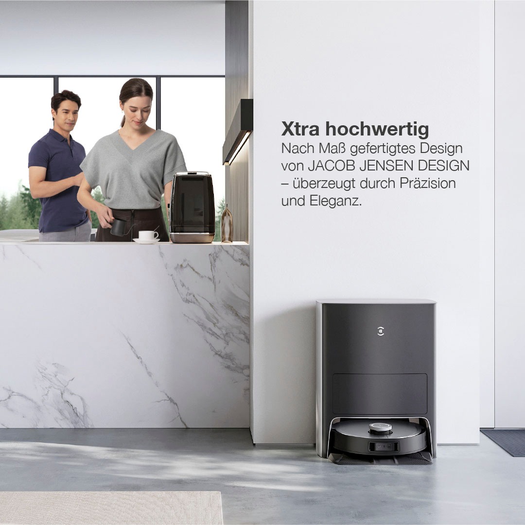 rotierende | ECOVACS Reinigungsstation, OMNI »DEEBOT BAUR Schwarz/Silber 5000PA, X1 Mops, Zwei OMNI,«, bestellen Nass-Trocken-Saugroboter