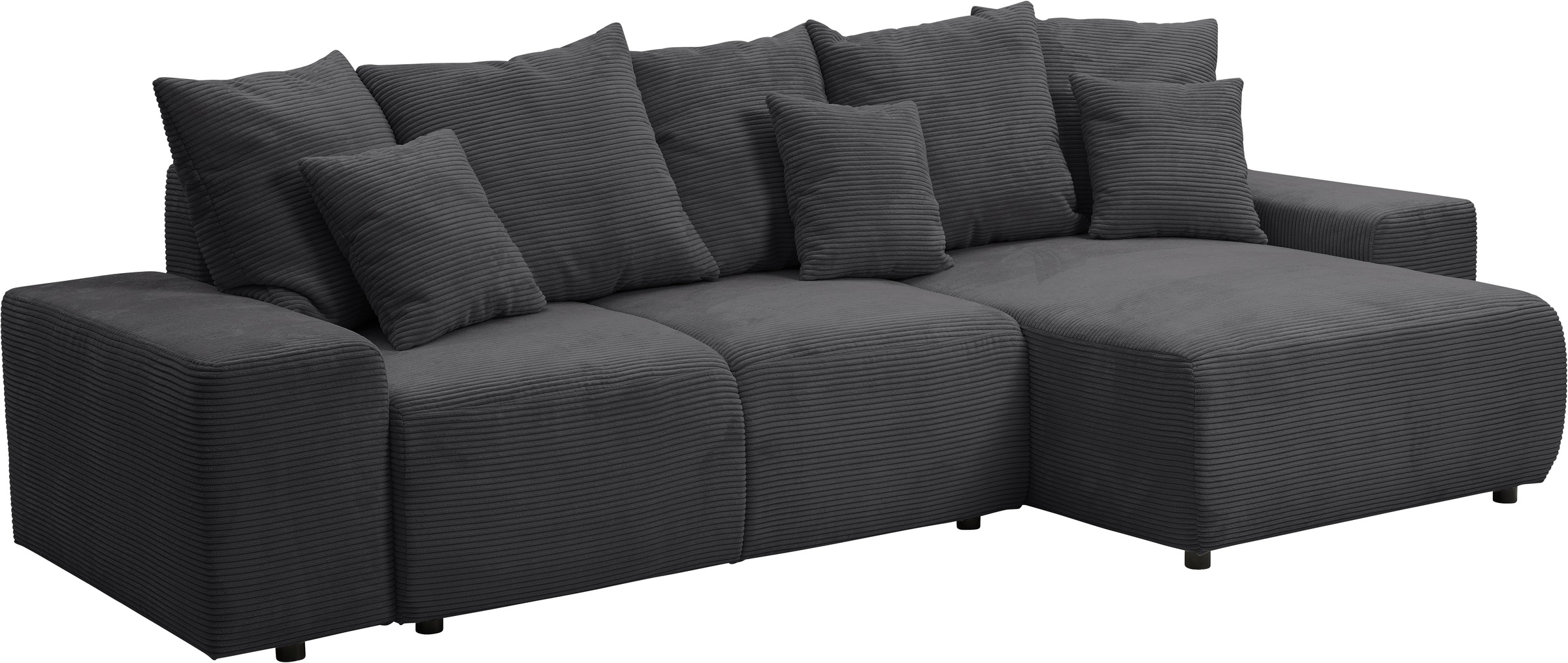 WERK2 Ecksofa »Riwa, modernes Sofa zum Kuscheln und Entspannen, Breite 300cm, L-Form«, Trendiges Ecksofa mit vielen Kissen, Schlaffunktion & Bettkasten