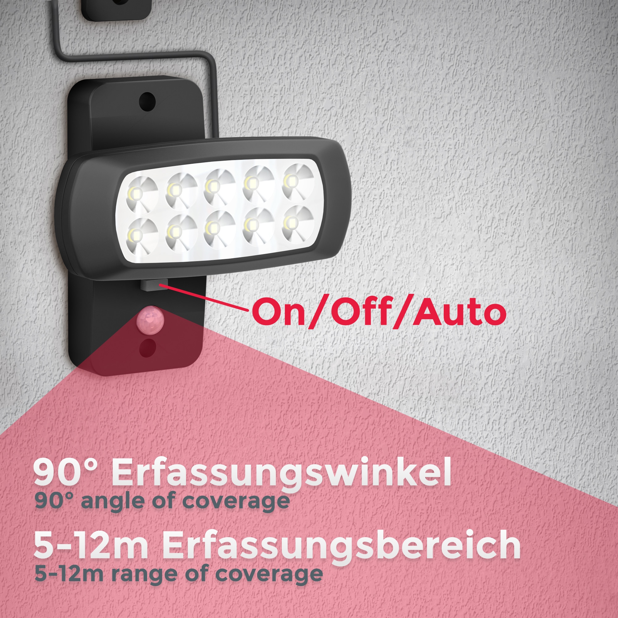 Black Friday B.K.Licht Solar Außen-Wandleuchte, flammig-flammig, IP44, PIR mit schwarz 1 LED | BAUR Bewegungssensor, Außenleuchte