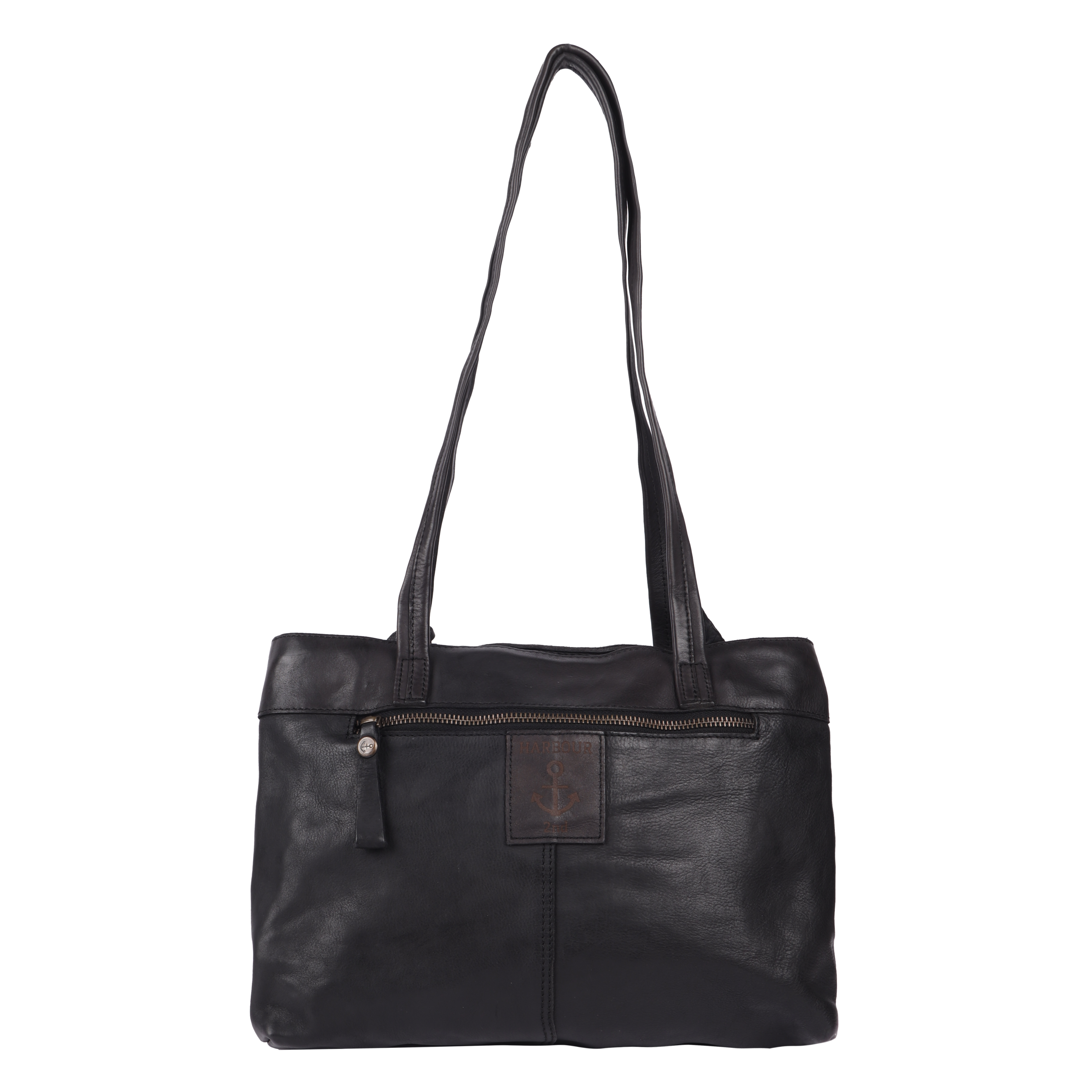 Shopper HARBOUR 2ND "Zea", Damen, Gr. B/H/T: 26,5cm x 22cm x 10cm, grau (ash), Rindsleder, Taschen Shopper, Damen Henkeltasche, Schultertasche, Handtasche mit Logodruck 2