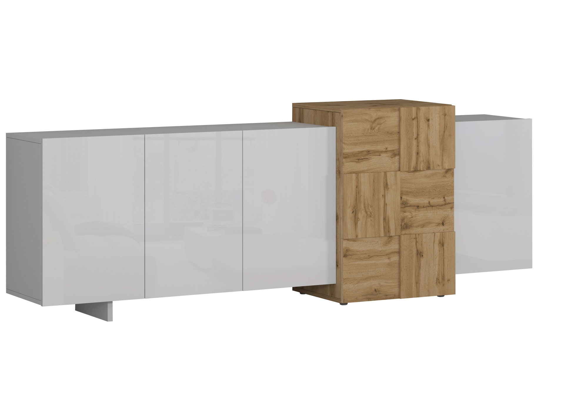 OTTO home Sideboard »Lowboard NEXOS,Lowboard,TV-Kommode,TV-Möbel,TV-Bank,« 1 Stk. tlg. Mit 5 Drehtüren, 8 geschlossenen Fächern, reversibel, B. 210 cm