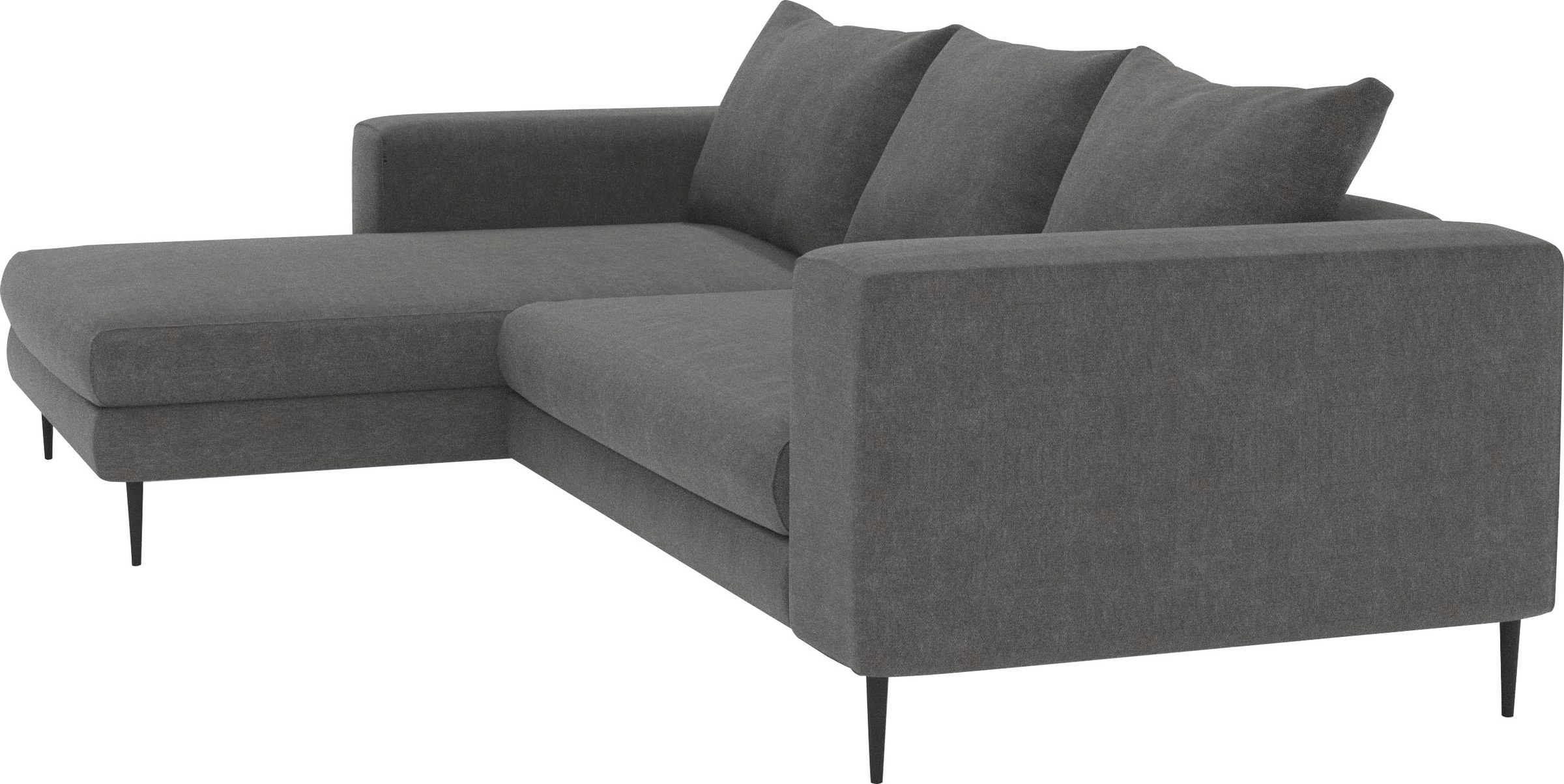 INOSIGN Ecksofa »Aurora, L-Form, mit extra breiter Recamiere, 324 x 170 cm (BxT)«, Designsofa mit tollem Sitzkomfort, extra hohe Metallfüße schwarz