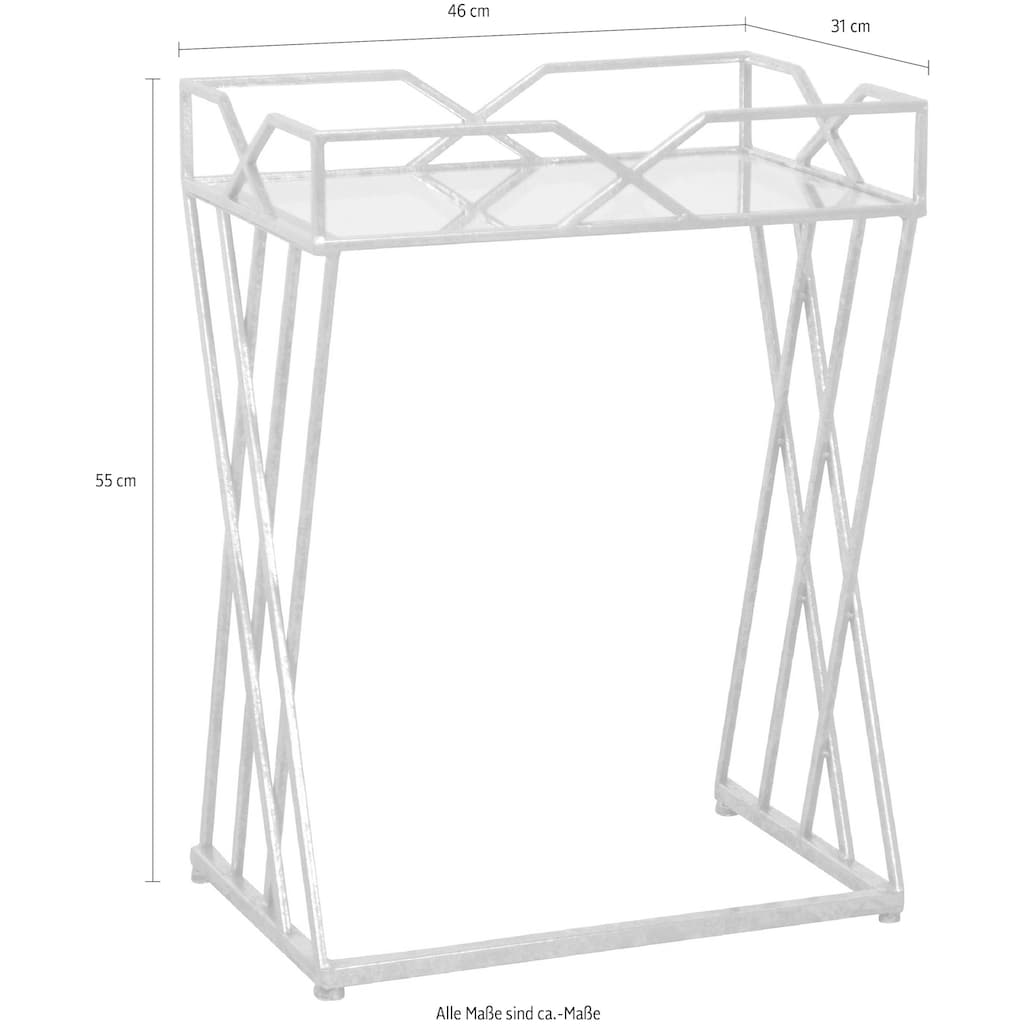 Home affaire Beistelltisch, mit hochwertiger Spiegelglasplatte