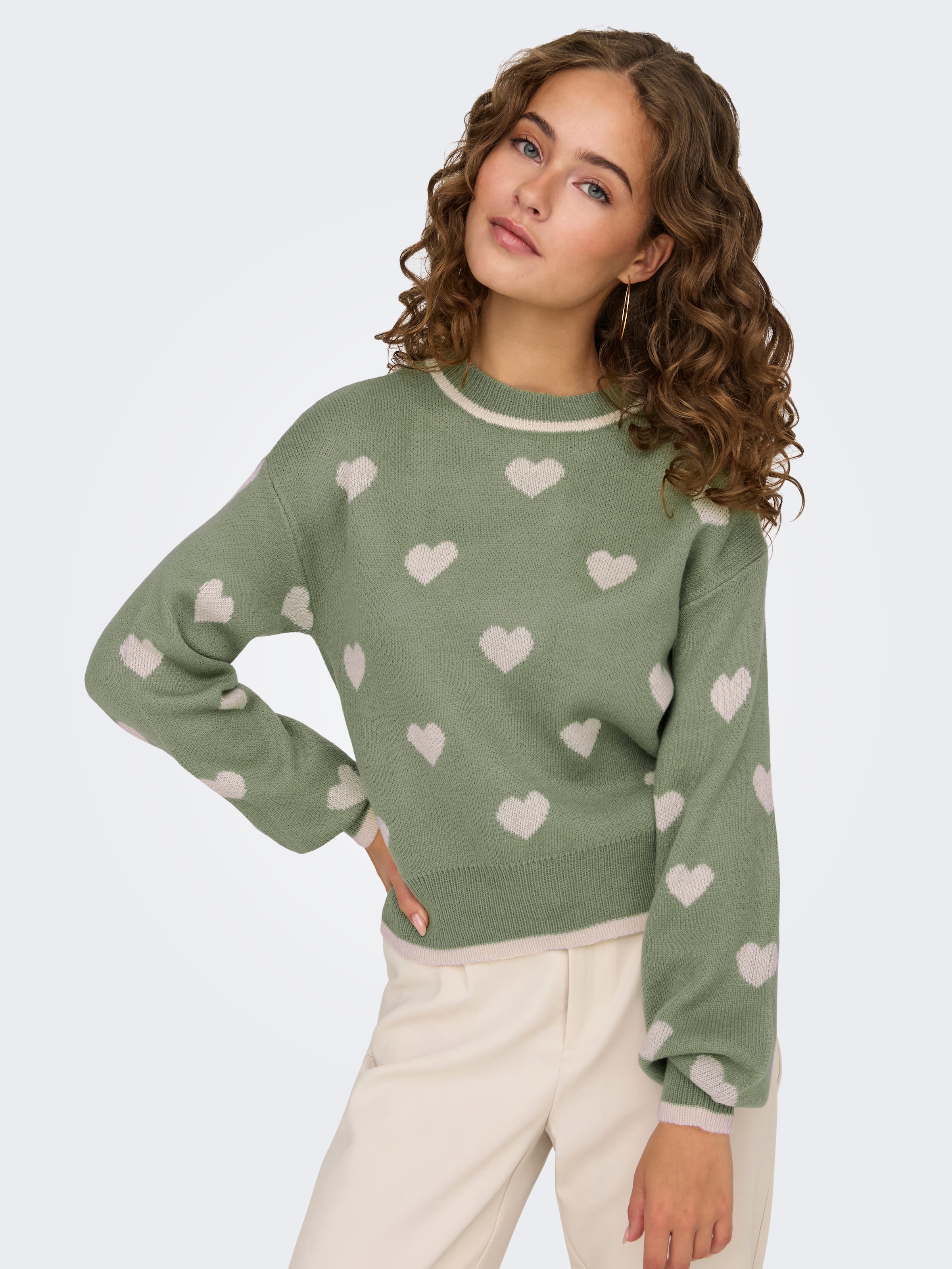 JDY Rundhalspullover "JDYROMANCE L/S JACQ. PULLOVER KNT NOOS" günstig online kaufen