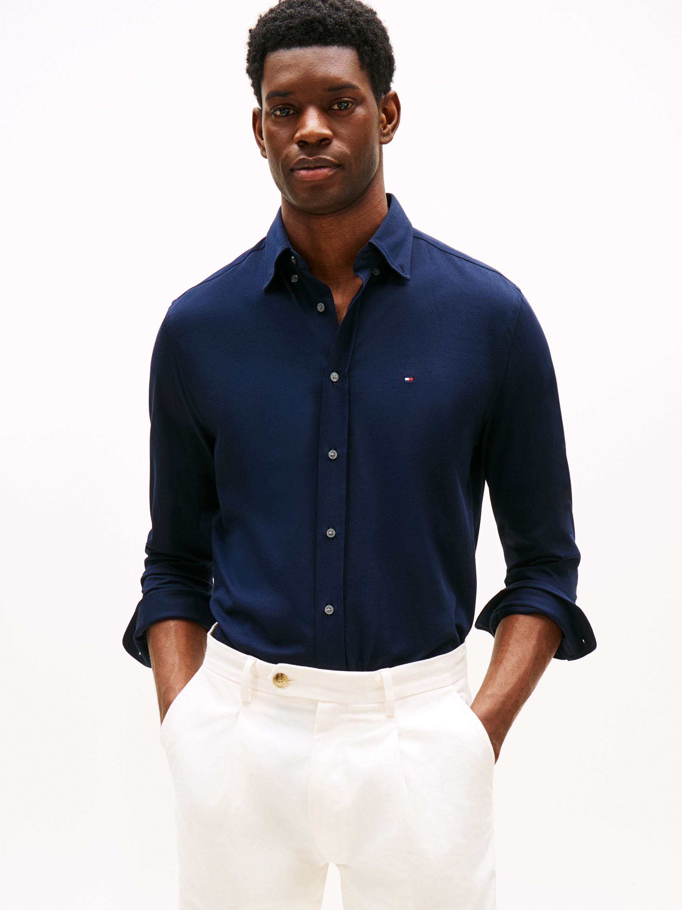 Tommy Hilfiger Langarmhemd "PERFORMANCE KNIT SOLID LS SHIRT" günstig online kaufen