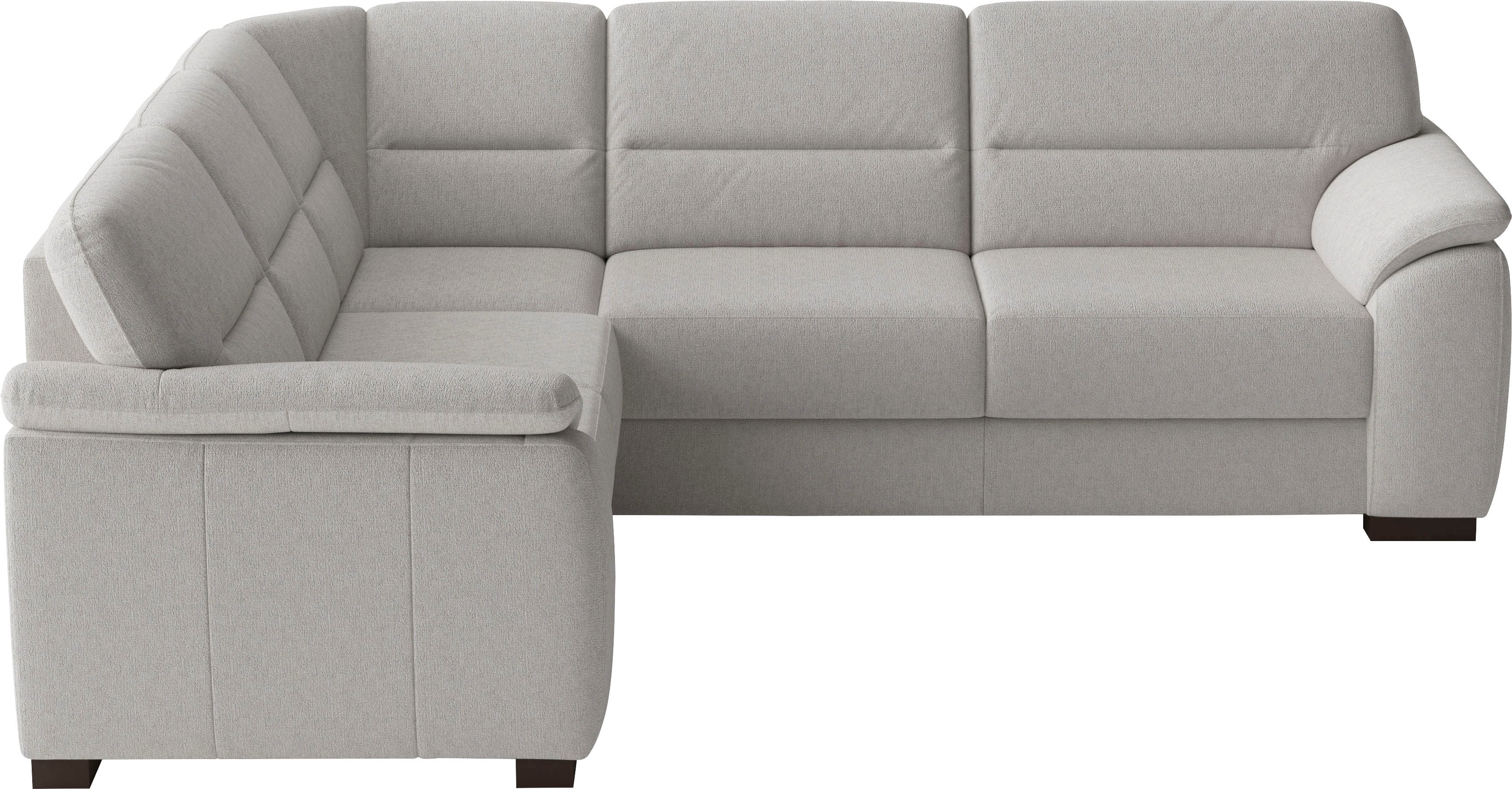 sit&more Ecksofa "Montego L-Form, B: 256 cm, große Stoffauswahl, Komfortsitzhöhe 46 cm" optional Schlaffunktion und Schubkasten mit Stauraum