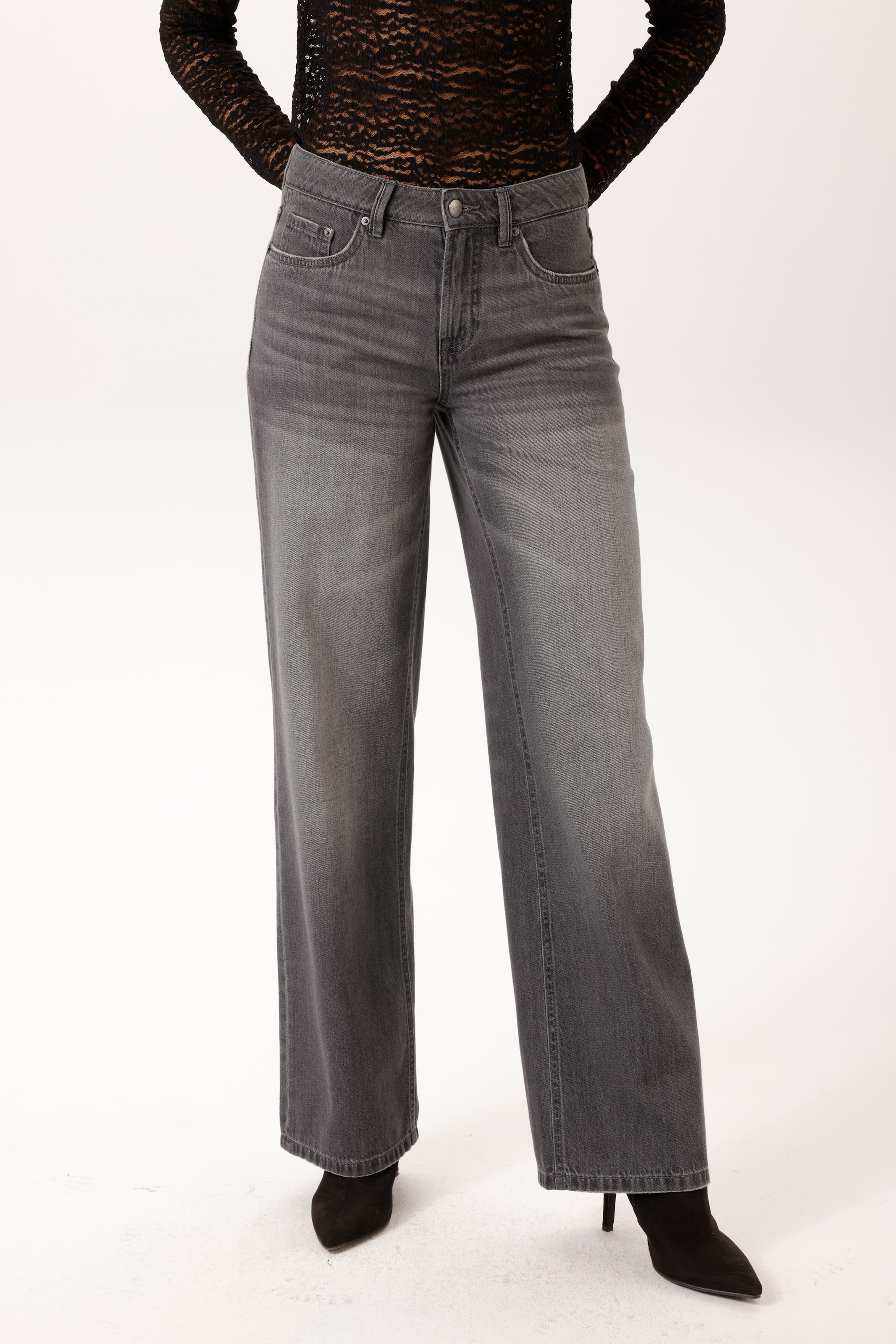 Aniston CASUAL Straight-Jeans in trendiger Used-Waschung - NEUE KOLLEKTION