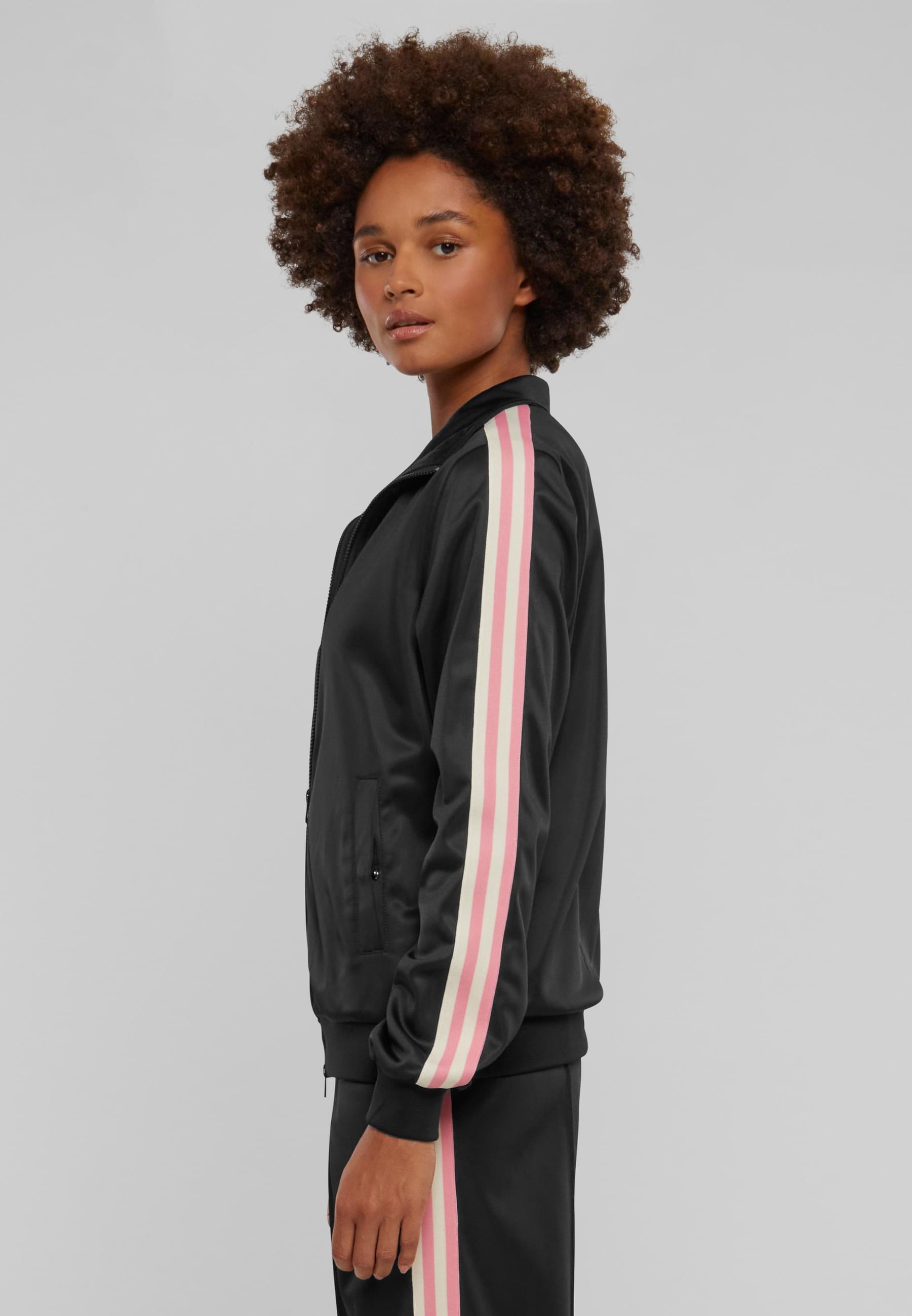 URBAN CLASSICS Trainingsjacke »Urban Classics Damen Ladies Retro Track Jacket«, (1 St.), ohne Kapuze