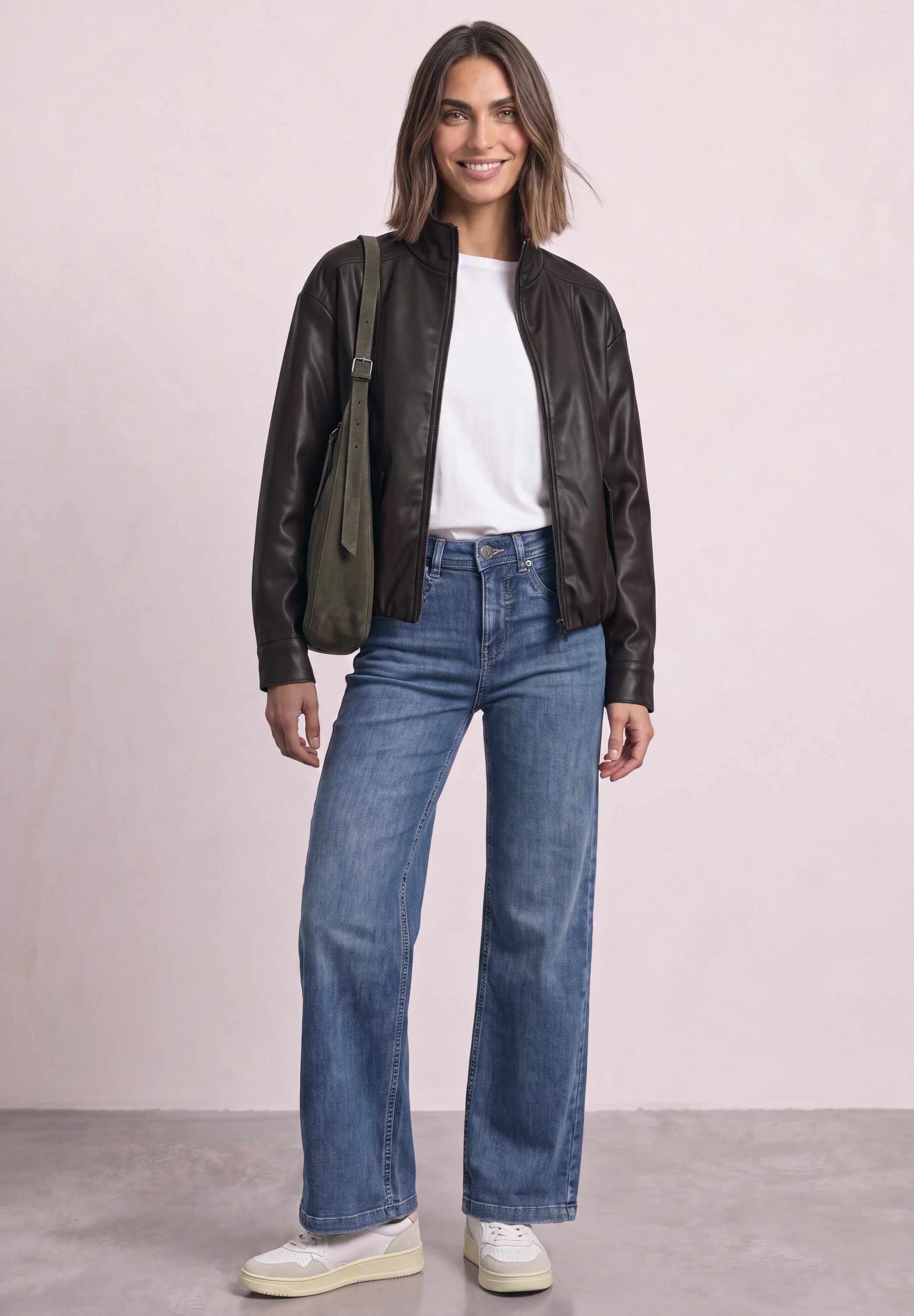 STREET ONE Lederimitatjacke ohne Kapuze aus Lederimitat