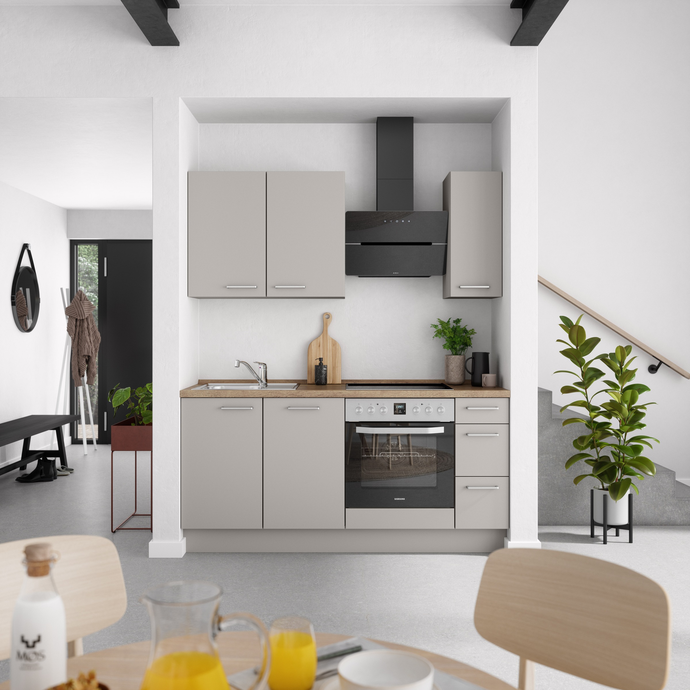 nobilia® Küchenzeile »"Touch II"«, vormontiert, Ausrichtung wählbar, Breite 180 cm, wahlw. mit E-Geräten