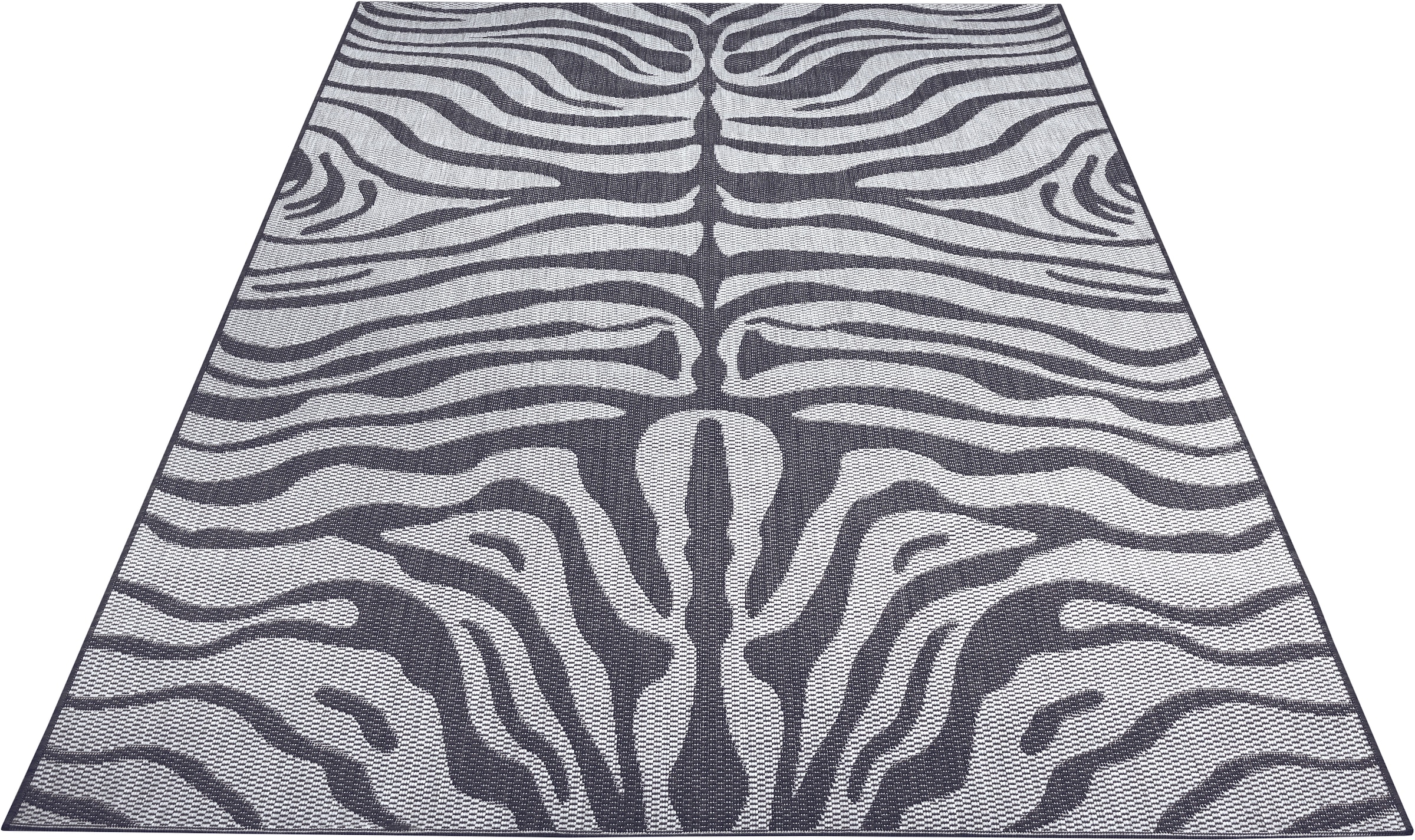 Home affaire Teppich »Zadie«, rechteckig, 3 mm Höhe, Zebra-Design, Robust, Pflegeleicht, Flachgewebe