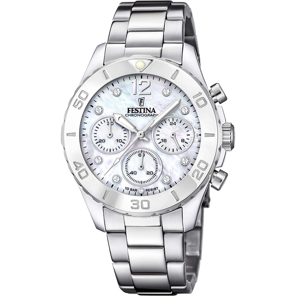 Festina Chronograph »Boyfriend, F20603/1«, Armbanduhr, Quarzuhr, Damenuhr, Stoppfunktion