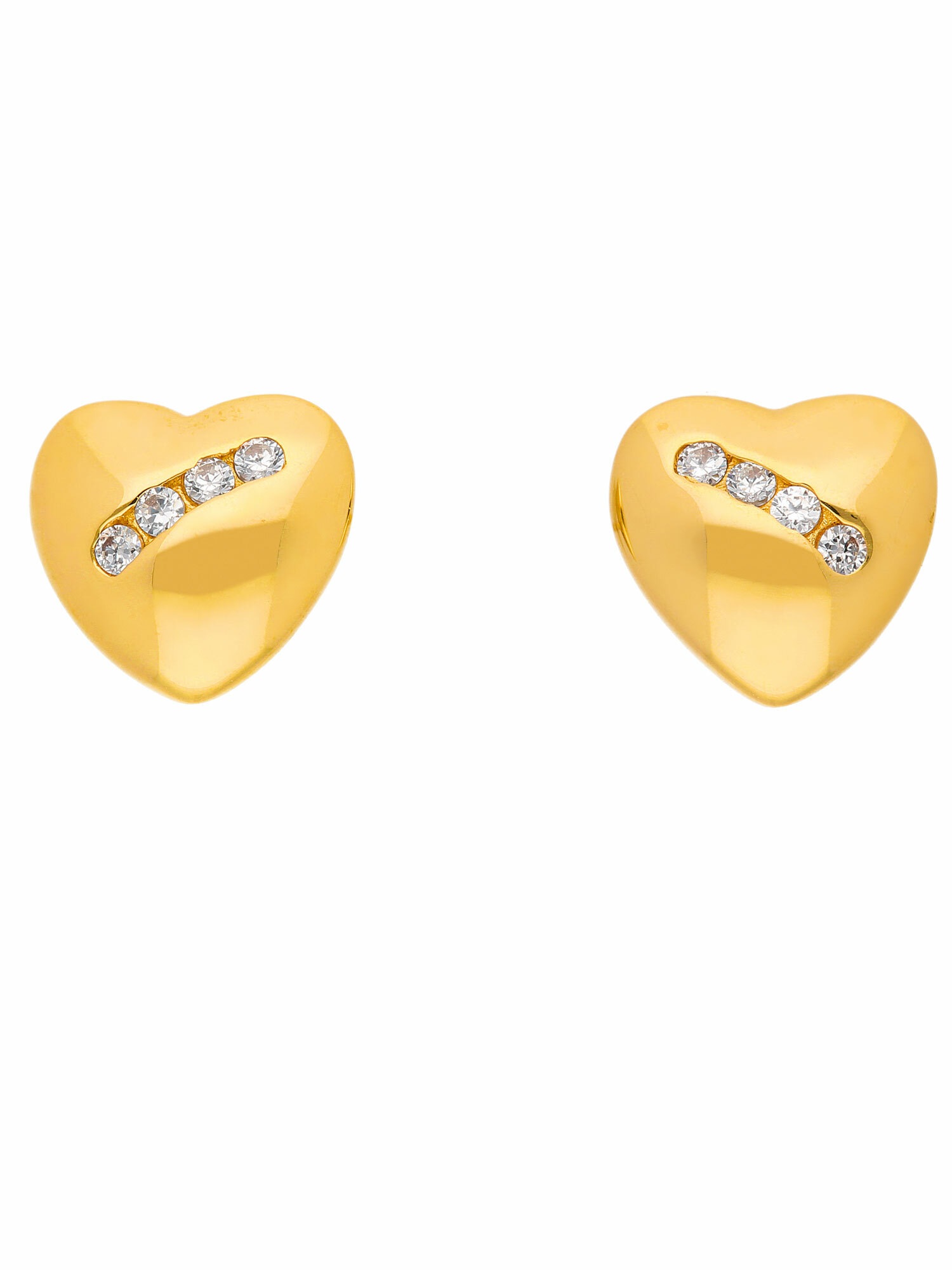 Adelia´s Paar Ohrhänger »333 Gold Ohrringe Ohrstecker Herz mit Zirkonia« mit Zirkonia Goldschmuck für Damen