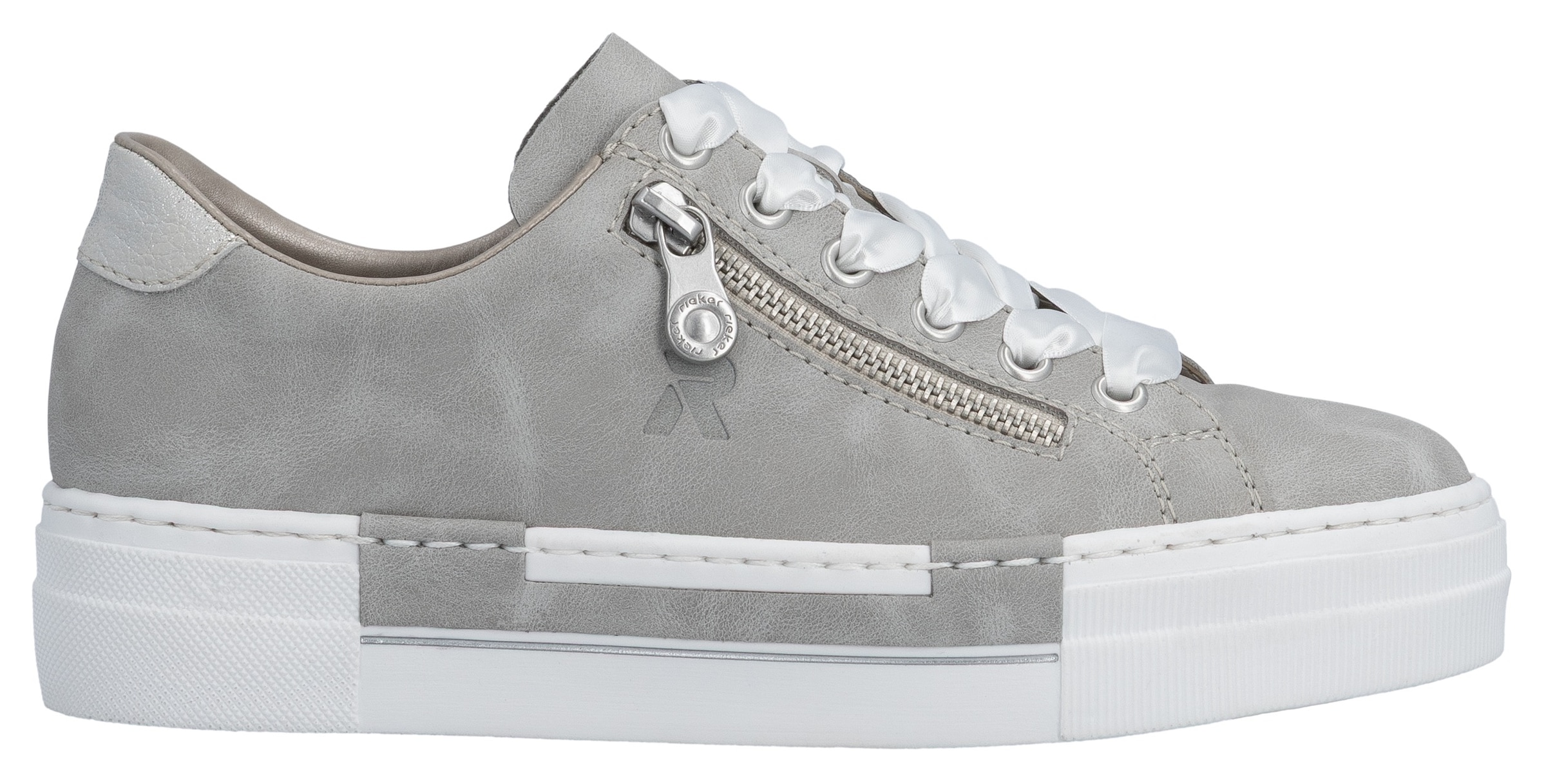 Rieker Plateausneaker  mit Zier-Reißverschluss, Freizeitschuh, Halbschuh, Schnürschuh