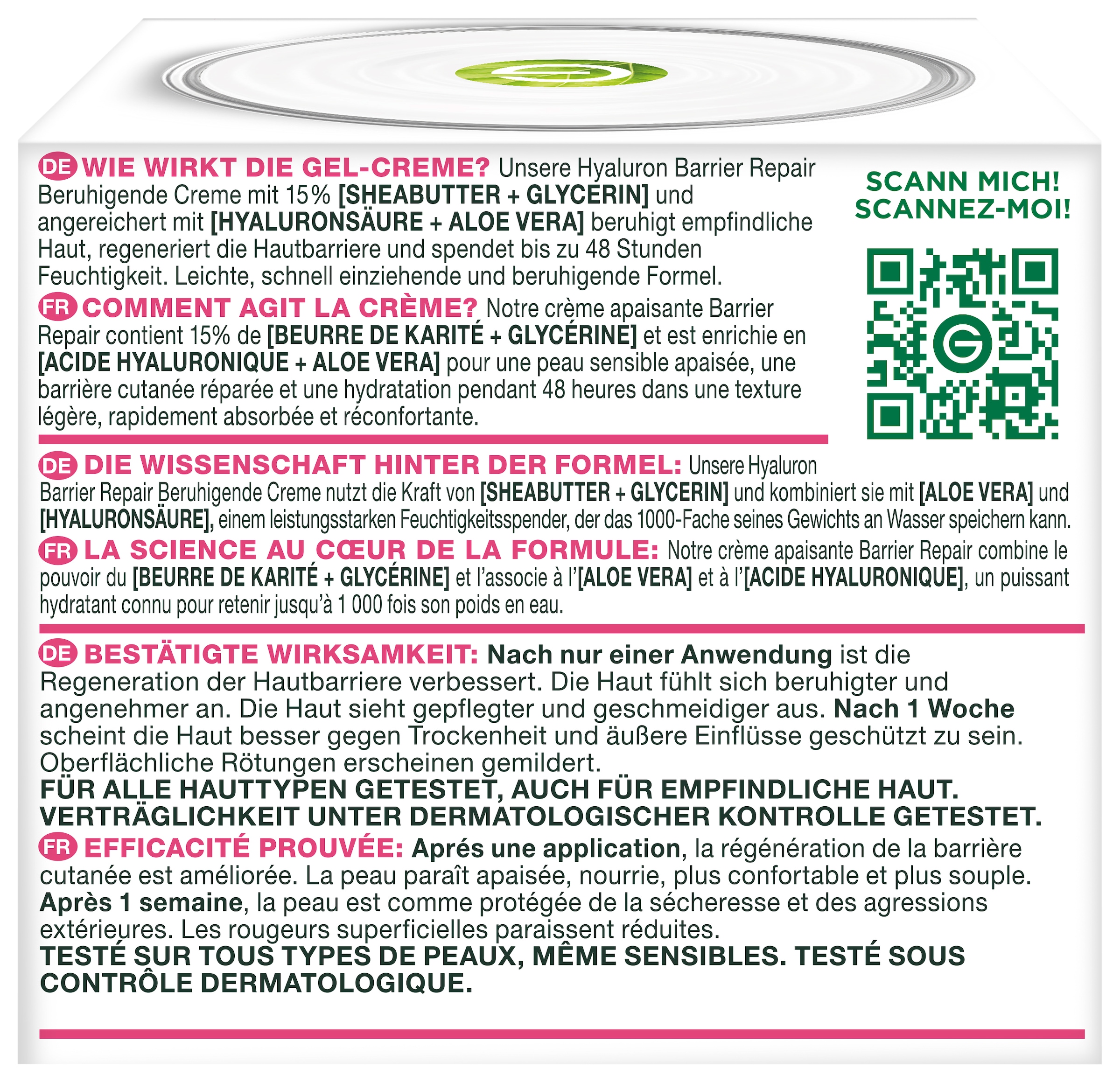 GARNIER Gesichtsemulsion »Garnier Hyaluron Barrier Repair Beruhigende Creme«