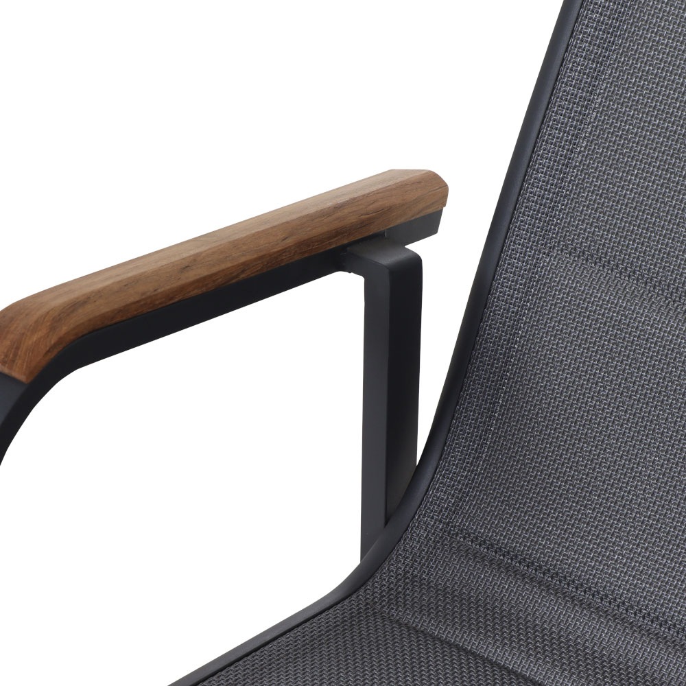 Siena Garden Gartensessel »Tesoro Stapelsessel 4er-Set FSC« Set, 4 Stk. tlg. Alu, Textil, Teak FSC 100 %