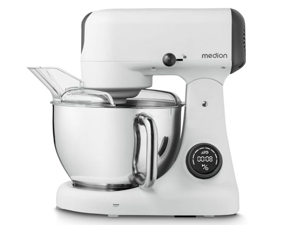Medion® Küchenmaschine »MD 12600, 8 Geschwindigkeitsstufen, Impulsfunktion, DC-Motor, 4,6 L«, Mit umfangreichem Zubehör-Set, Fleischwolf-Aufsatz, Gemüsereibe