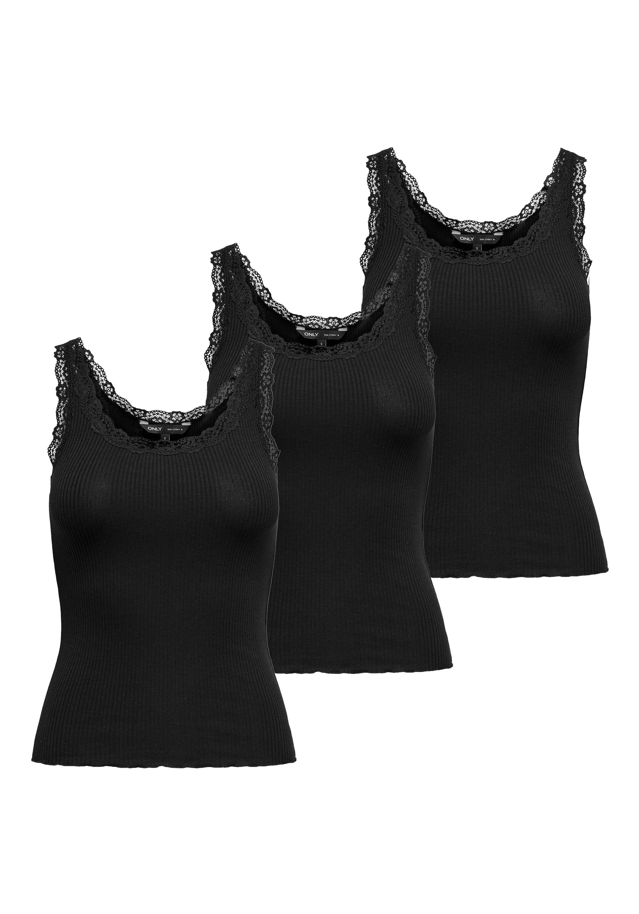 ONLY T-Shirt "T-Shirt ONLSARA SHARAI LIFEW TANK TOP 3P 3er Pack" 3