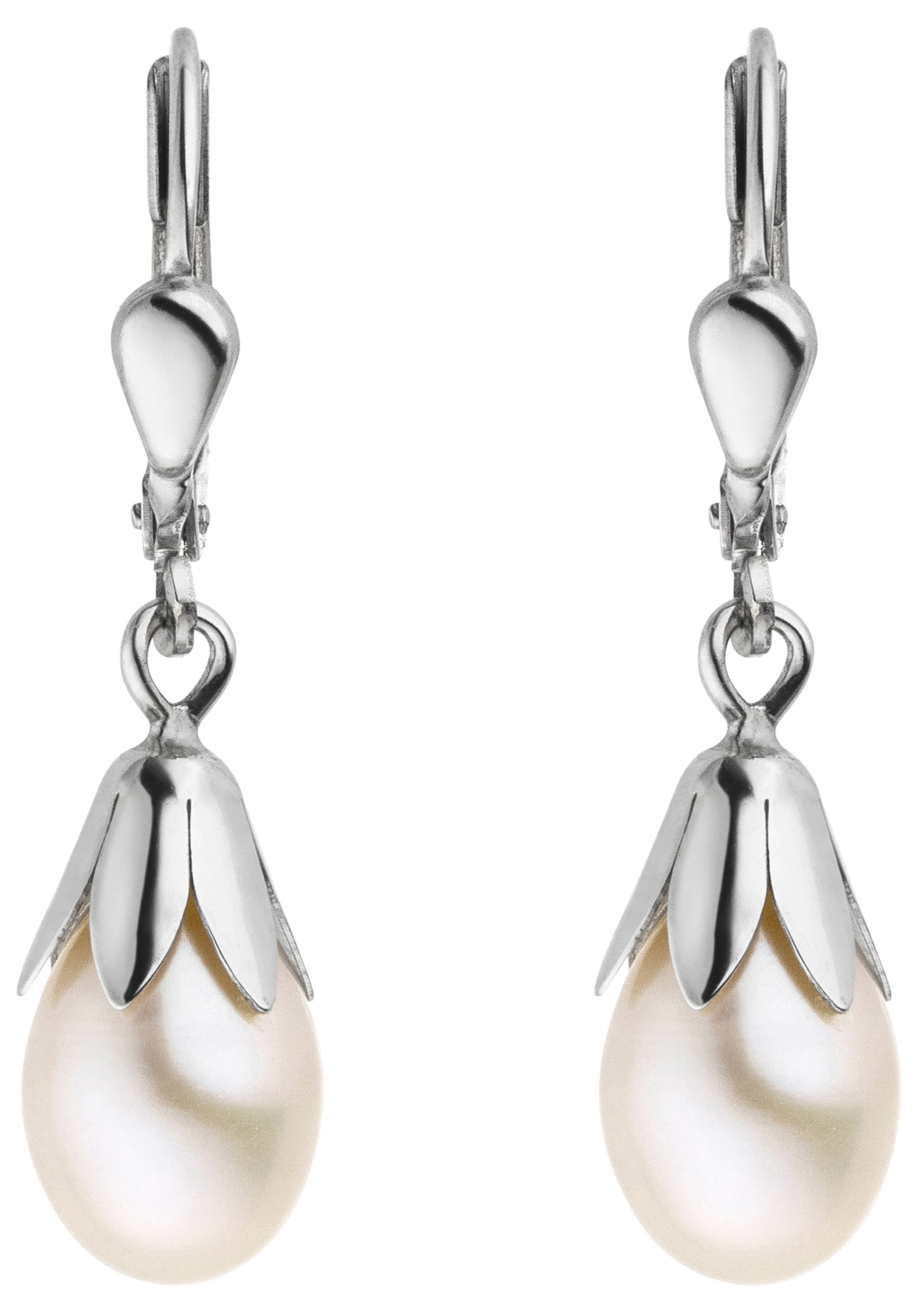 JOBO Perlenohrringe 333 Weißgold mit Süßwasser-Zuchtperlen