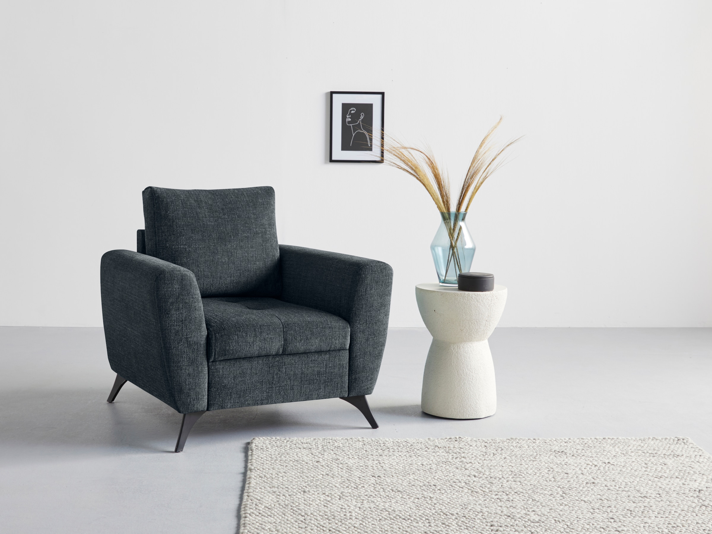 INOSIGN Sessel »Lörby«, auch Sitzbereich, Aqua kaufen im Kissen clean-Bezug, Steppung | feine mit lose BAUR