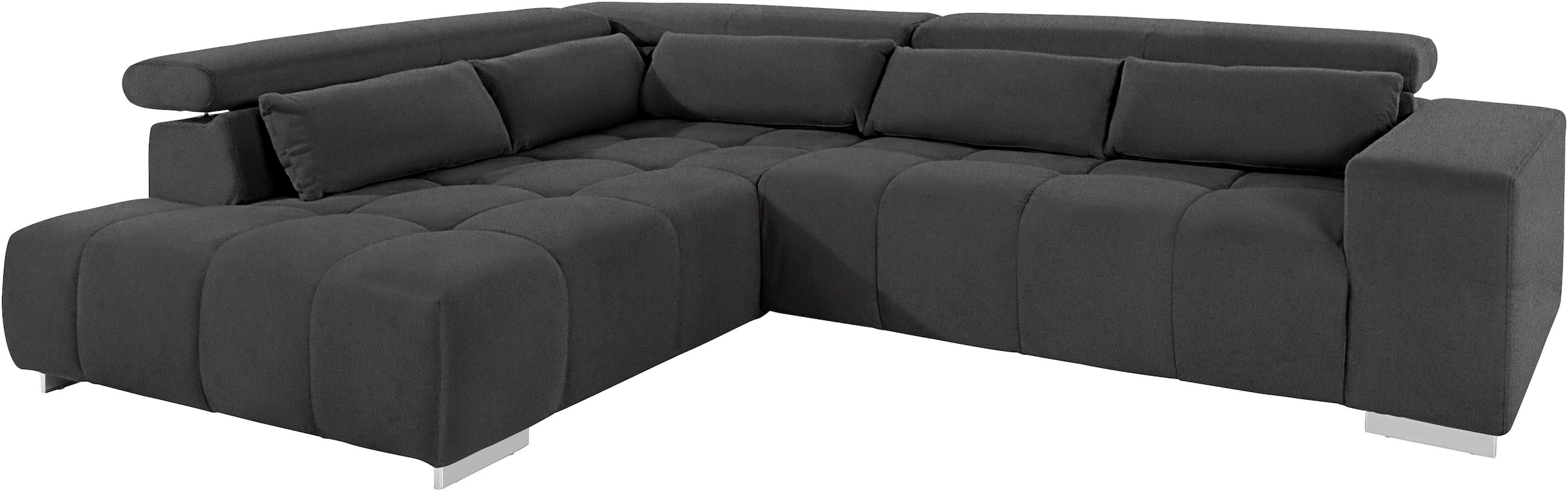 COTTA Ecksofa »Orion L-Form«, mit Kopfteilverstellung & 5 Nierenkissen