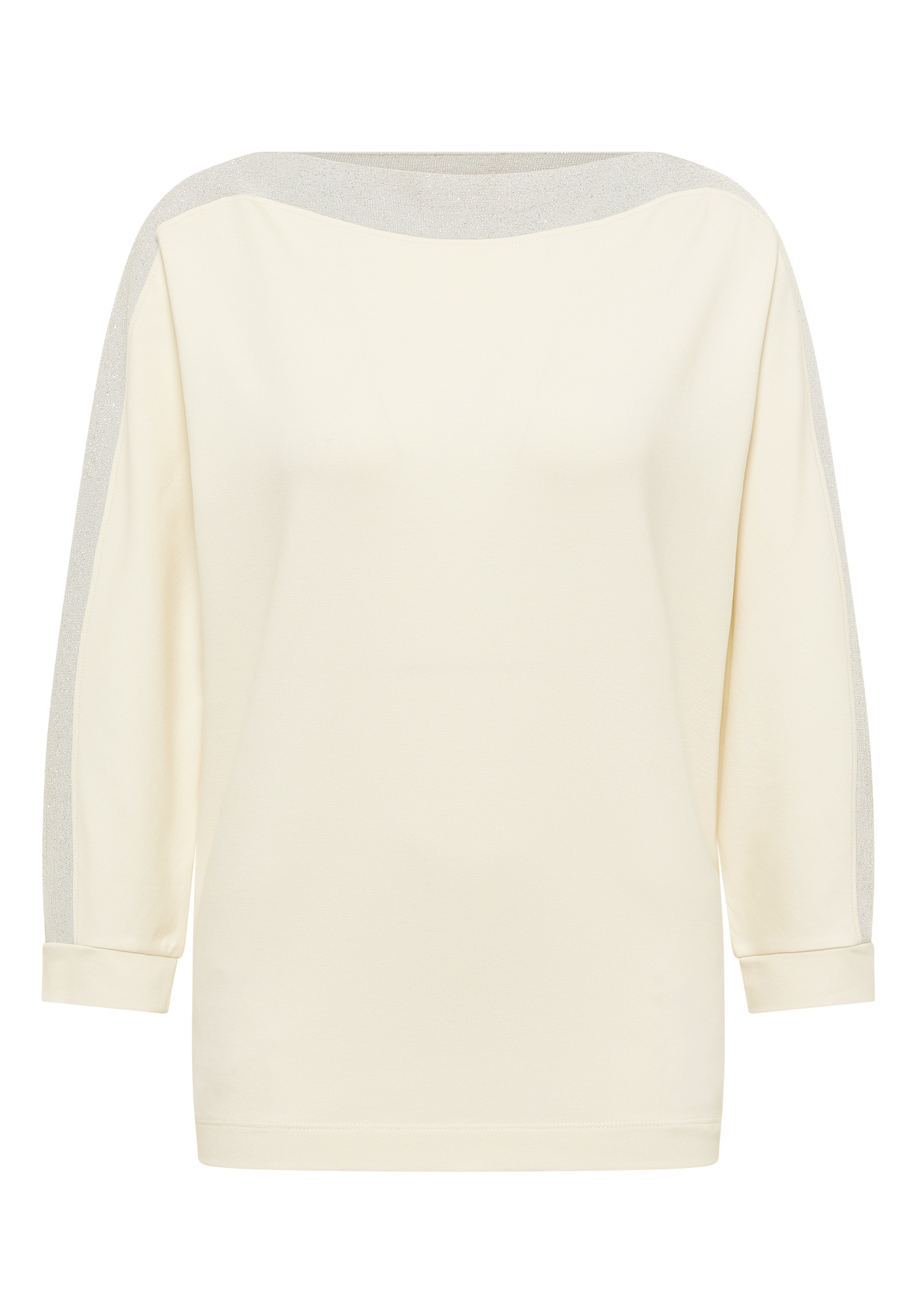 3/4-Arm-Shirt CECIL, Damen, Gr. XXL (46), creamy weiß, Web, 48% Baumwolle, 48% Modal, 4% Elasthan, unifarben, normal normal, U-Boot-Ausschnitt, Bündchen, Shirts 3/4-Arm-Shirt, mit U-Boot-Ausschnitt 6