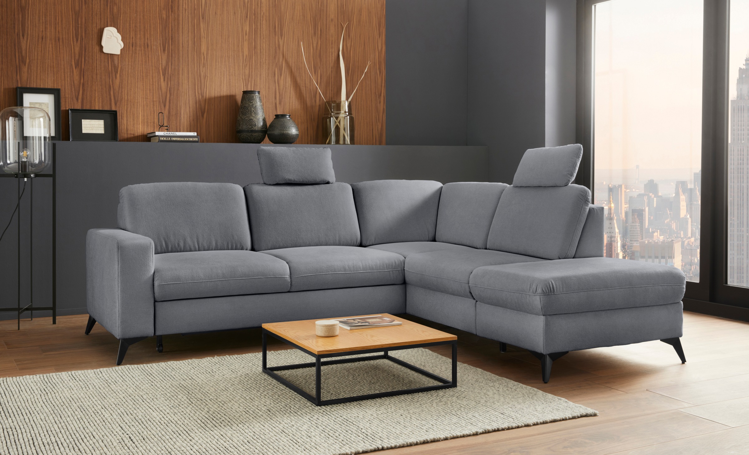 Places of Style Ecksofa "Lolland L-Form", Wahlweise mit Bettfunktion und St günstig online kaufen