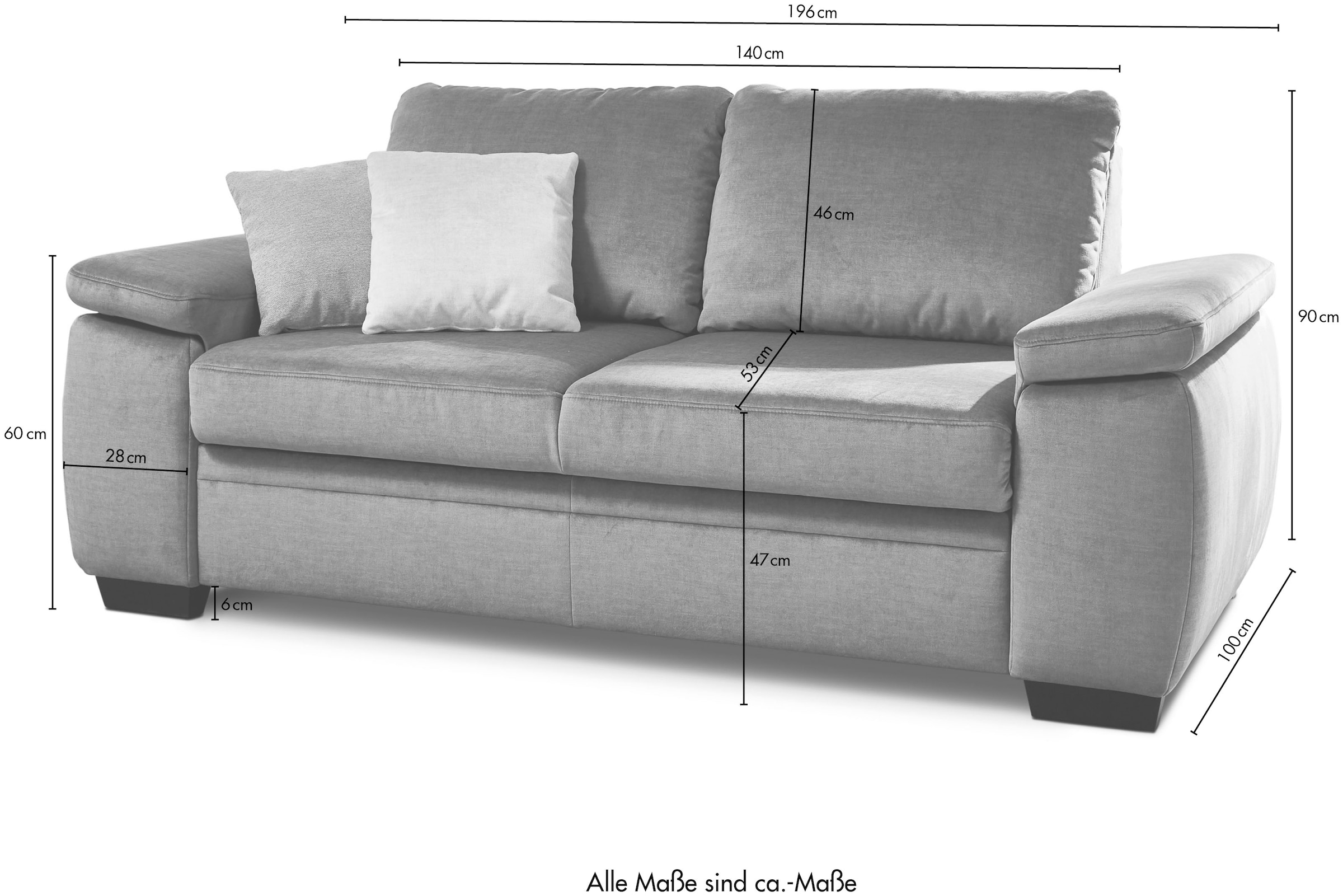 Die PlanBar Schlafsofa »MP-PD19021«, mit Längsschläferfunktion 140x210 cm