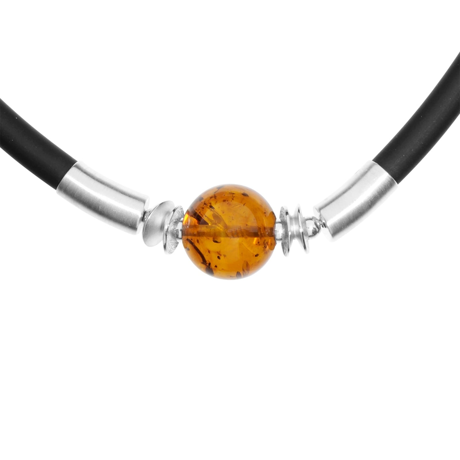 Collier OSTSEE-SCHMUCK "- Halla - Silber 925/000 - Bernstein" Gr. 45, silber (silber 925, silberfarben, weiß), Halsketten, Damen, Silber 925 (Sterlingsilber), Collier