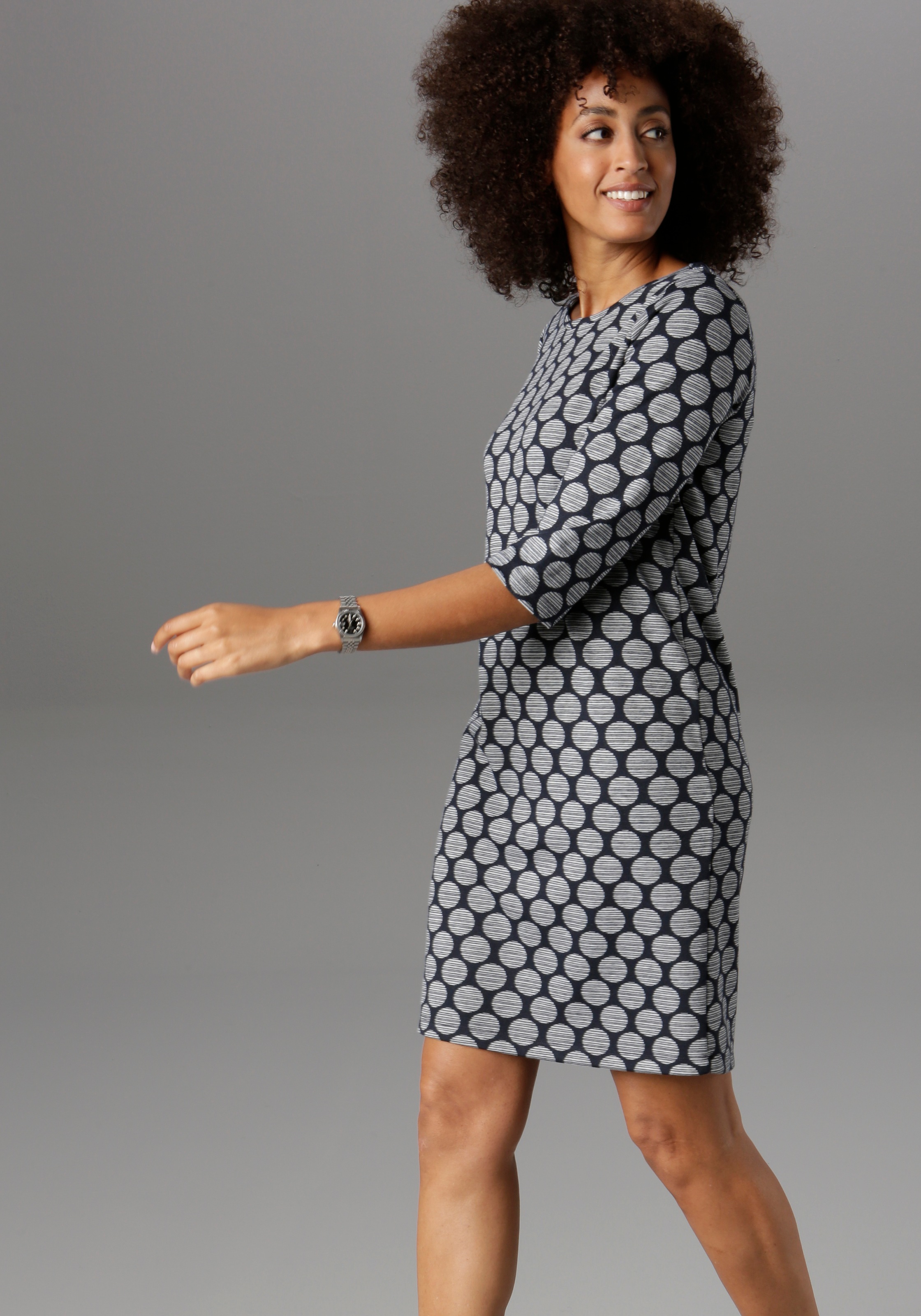 Robe Selected Aniston Bleu Foncé-Gris 48 3