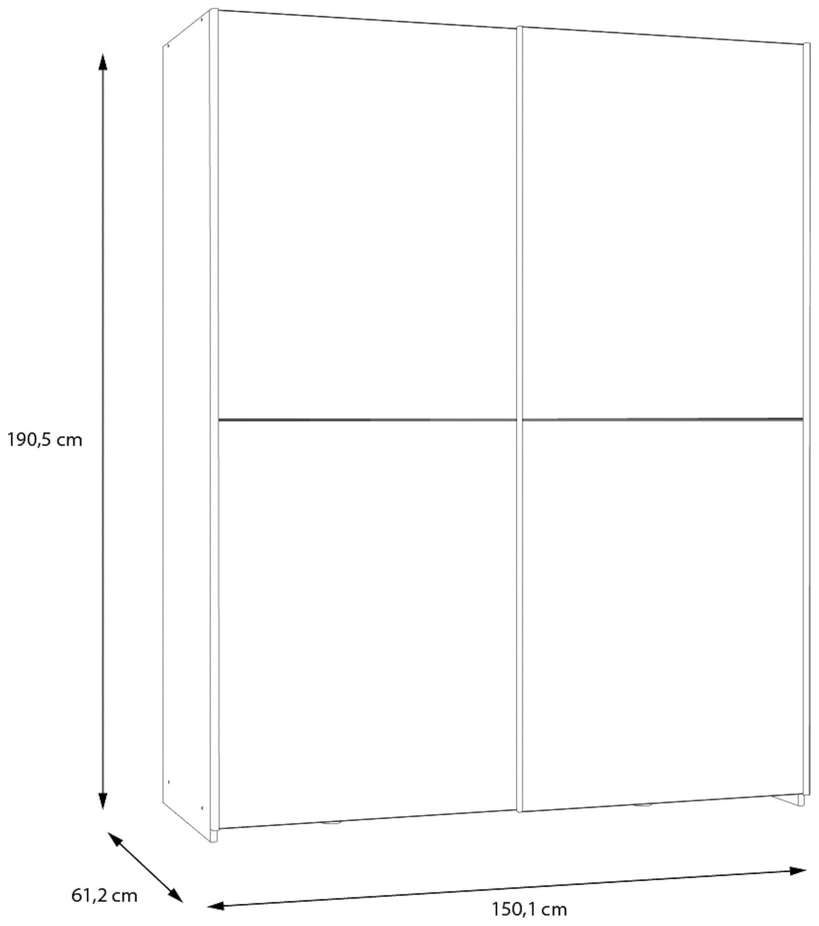 Home affaire Schwebetürenschrank »OTTOs Choice, 2 Schiebetüren, Made in Europe, stabil und zeitlos«, (5 Breiten: 120 -200cm, Höhe ca. 190cm), in verschiedenen Farben und Breiten