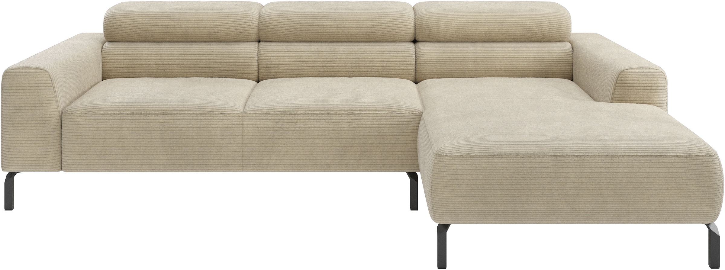 Home affaire Ecksofa "Ecksofa, L-Form, incl. Kopfteilverstellung, Breite 258 cm" wahlweise elektrische Sitztiefenverstellung
