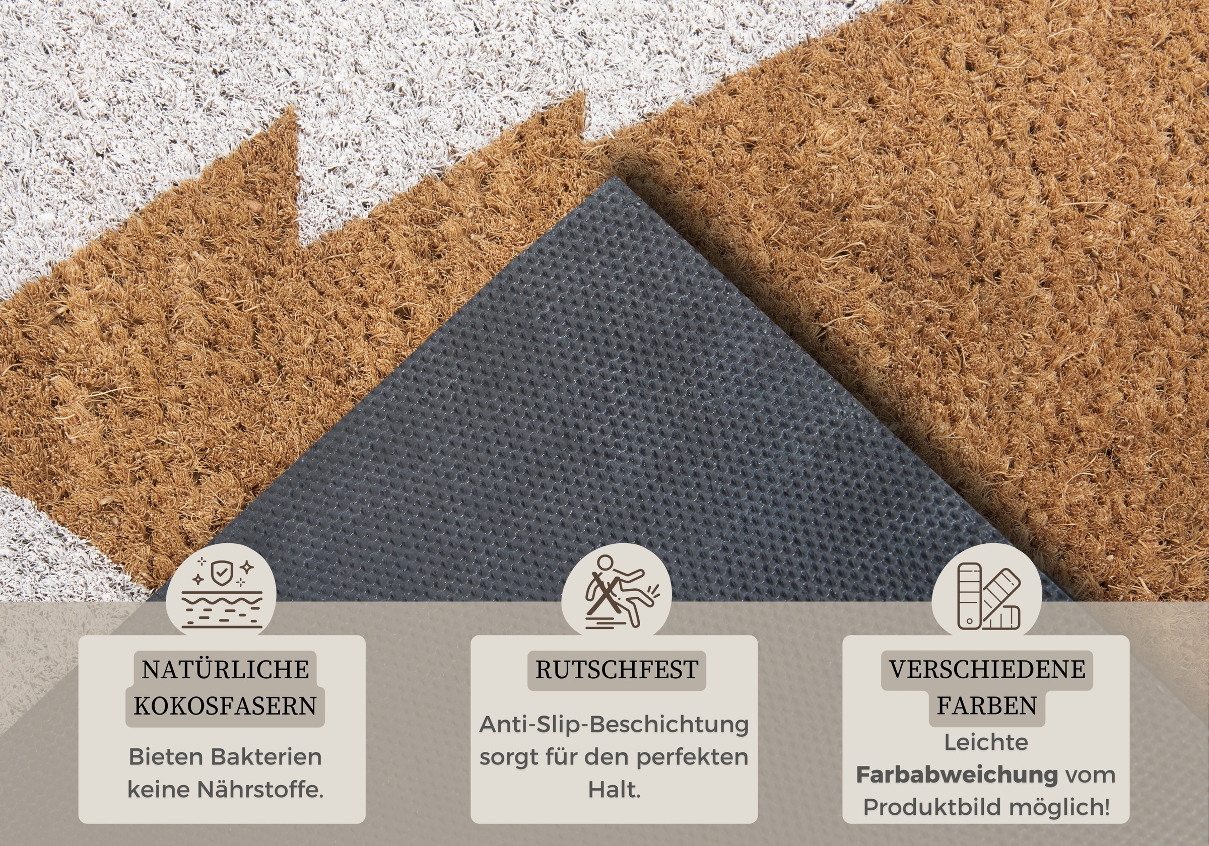 HANSE Home Fußmatte »Mix Mats Kokos Pine Trees, Türmatte«, rechteckig, 15 mm Höhe, Weihnachten, Schmutzfangmatte, Outdoor, Rutschfest, Innen, Kokosmatte