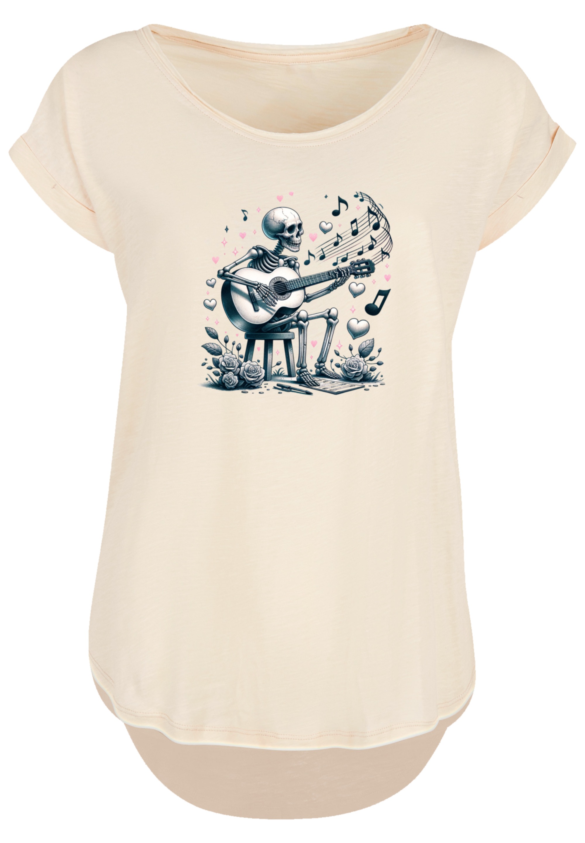 F4NT4STIC T-Shirt »Skelett spielt Gitarre, Musik, Liebe«, Premium Qualität