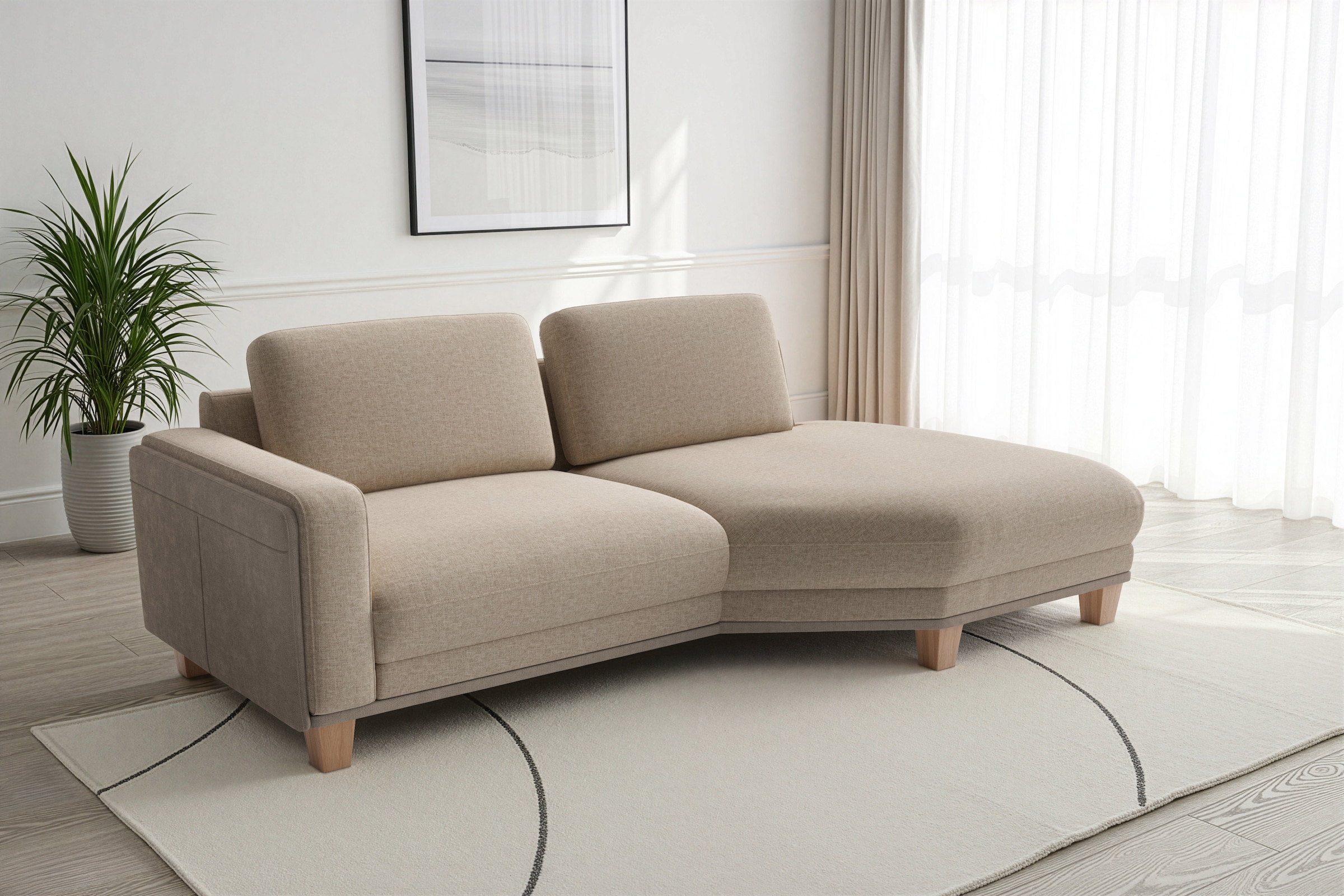 sit&more Ecksofa "Concept" Modernes Sofa in drei Fußfarben zur Auswahl